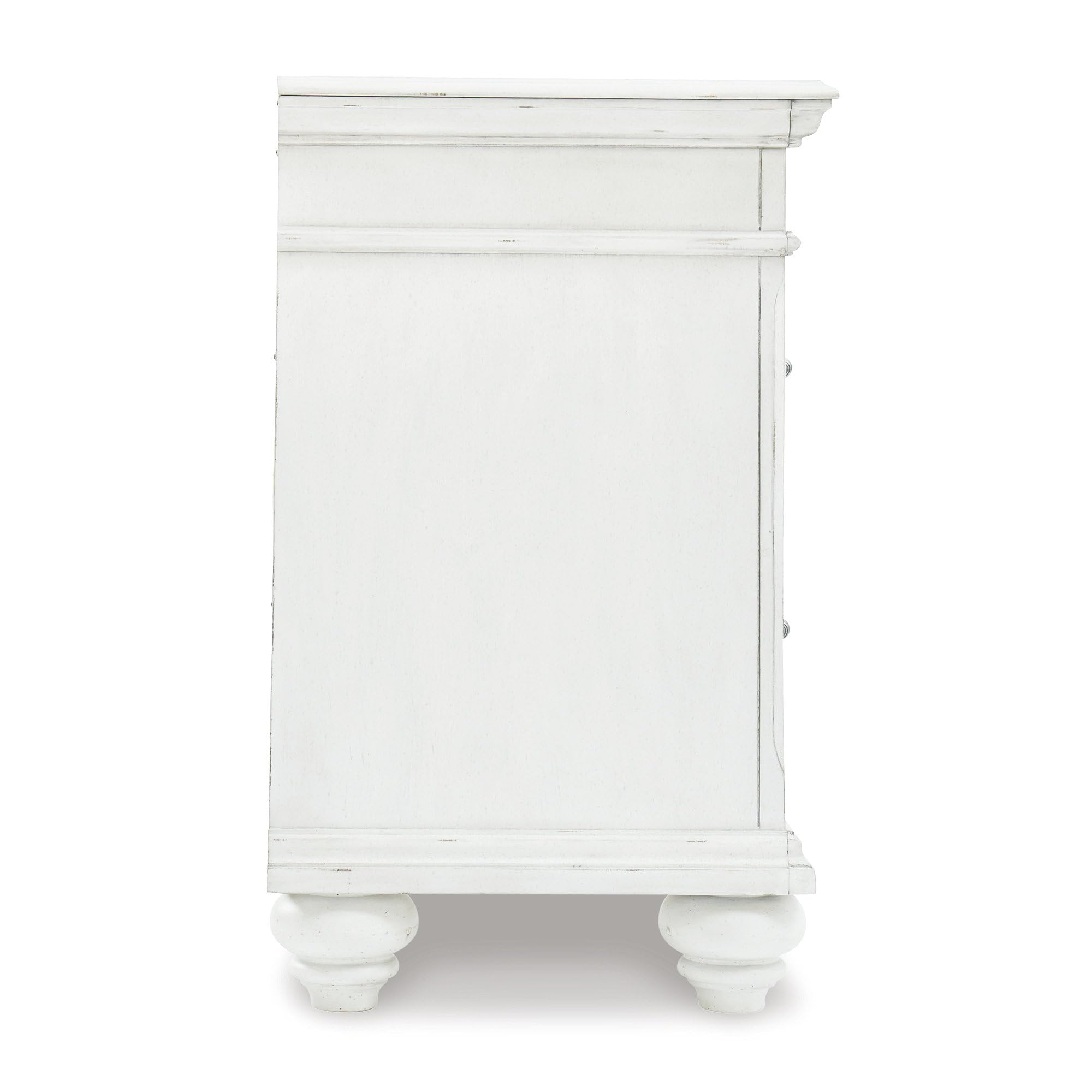 Distressed Whitewash Finish Ashley Three-Drawer Nightstand - Perfect for Bedroom, Living Room, or Guest Room Storage