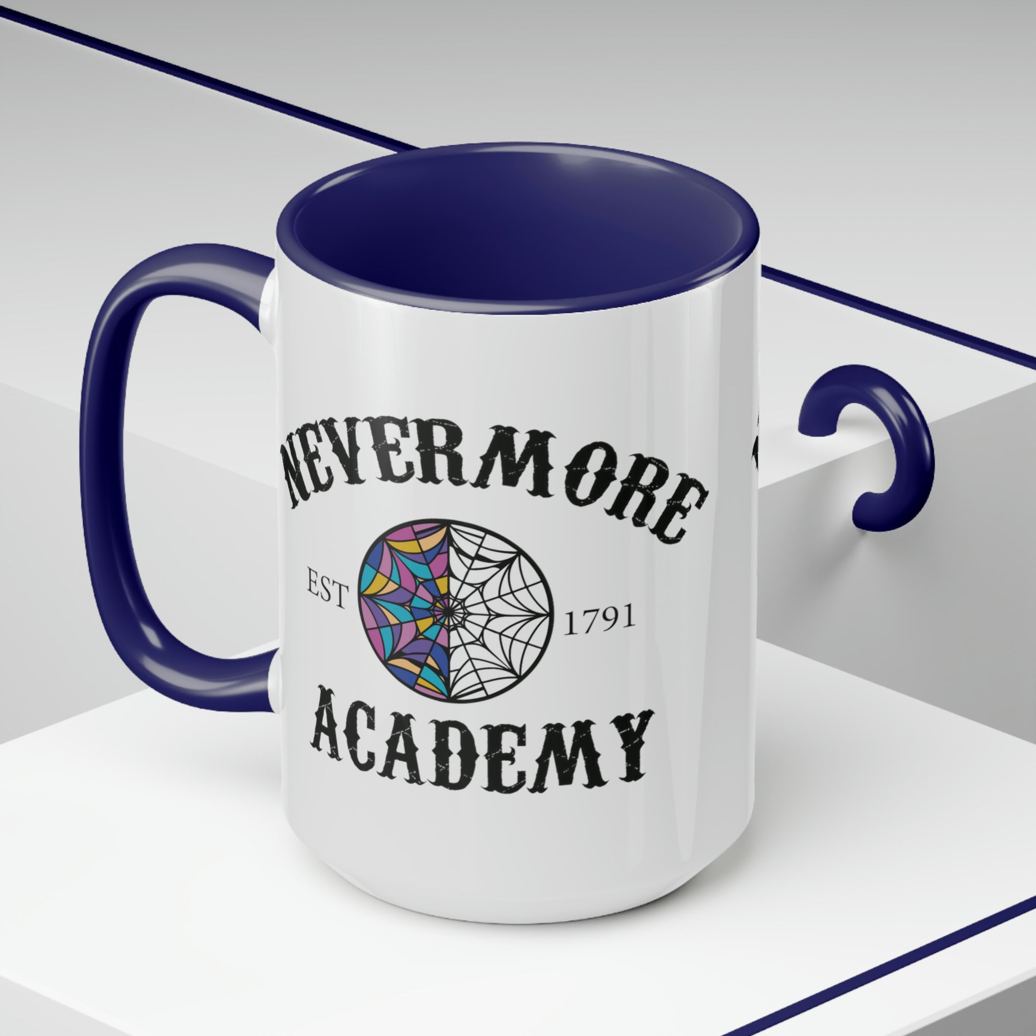 Nevermore Academy Mug - Wednesday Addams Inspired Coffee Cup with Raven Design - Perfect for Hot & Cold Drinks, Gifts for Horror Fans & Addams Family Merch Collectors