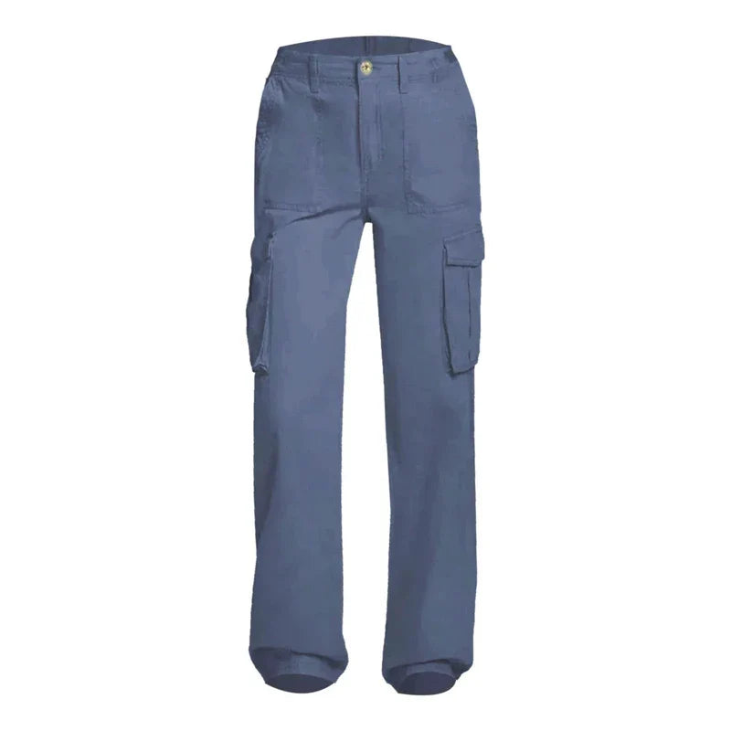 Women's Cargo Pants High Waist Straight Fit Baggy Wide Leg Trousers with Y2K Pockets - Retro Streetwear Casual Pants for Everyday Wear, Outdoor Activities & Urban Fashion