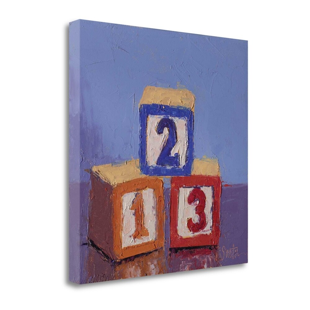 Blocks 123 By Leslie Seata - Premium Fine Art Giclee Print on Gallery Wrap Canvas, Ready to Hang Wall Art - Perfect for Living Room, Bedroom & Office Decor