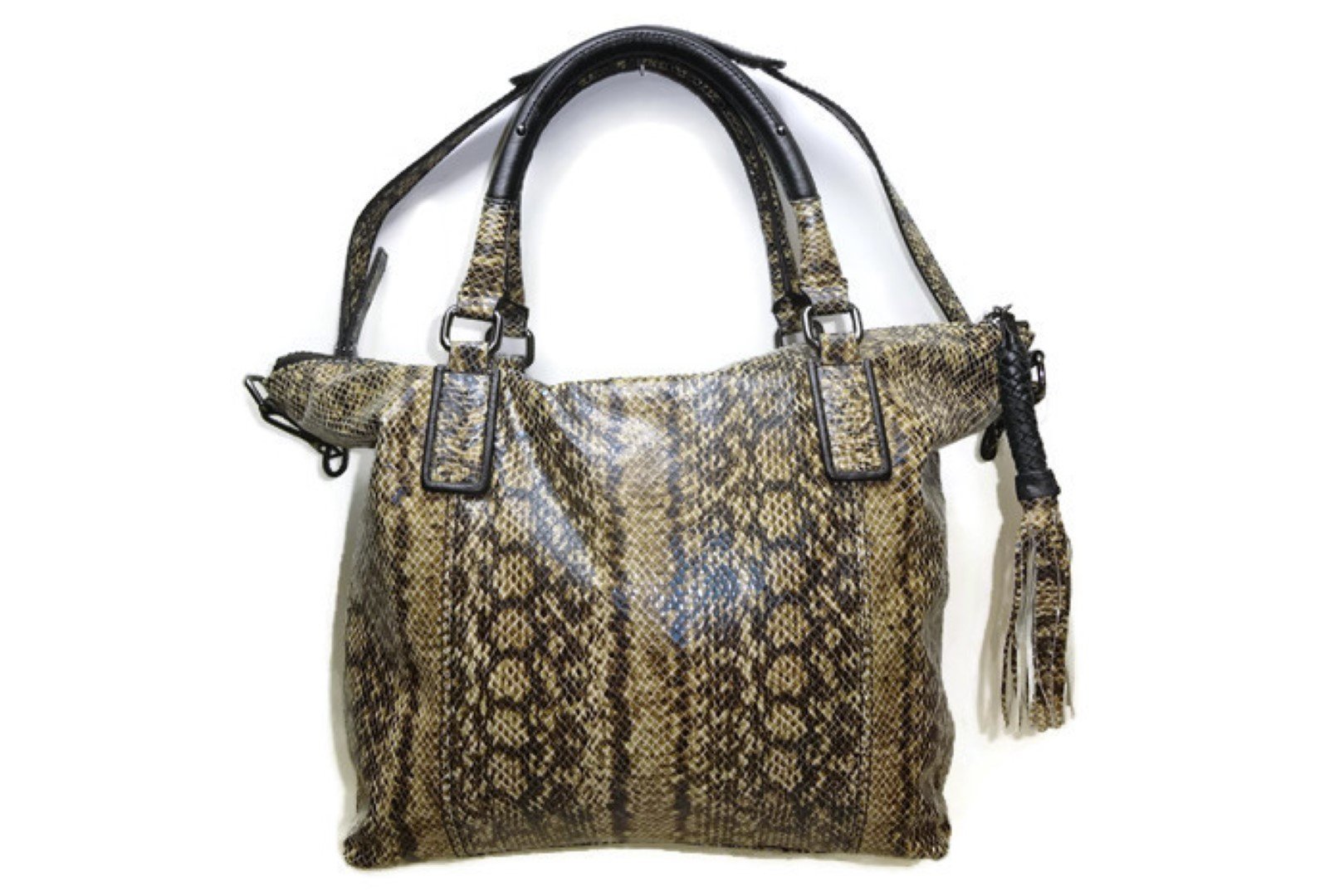 Steve Madden Women's Bcaptiva Double Handle Tote Bag - Tan & Multi Color, Stylish Casual & Work Purse for Everyday Use, Office, Shopping & Travel