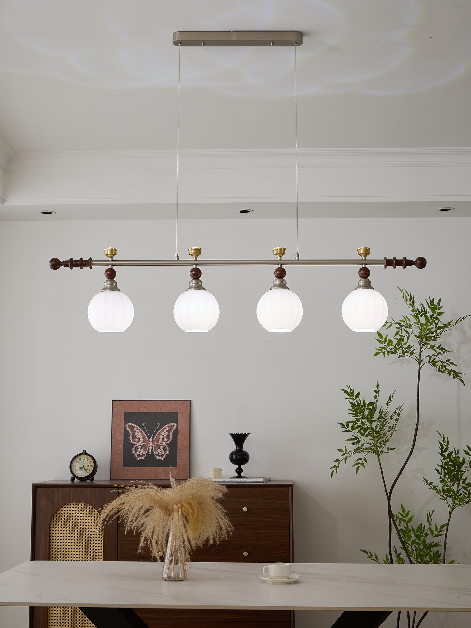 Cassian Linear Pendant Lamp - Modern LED Hanging Light Fixture for Kitchen Island, Dining Room & Living Room | Dimmable Industrial Style Lighting