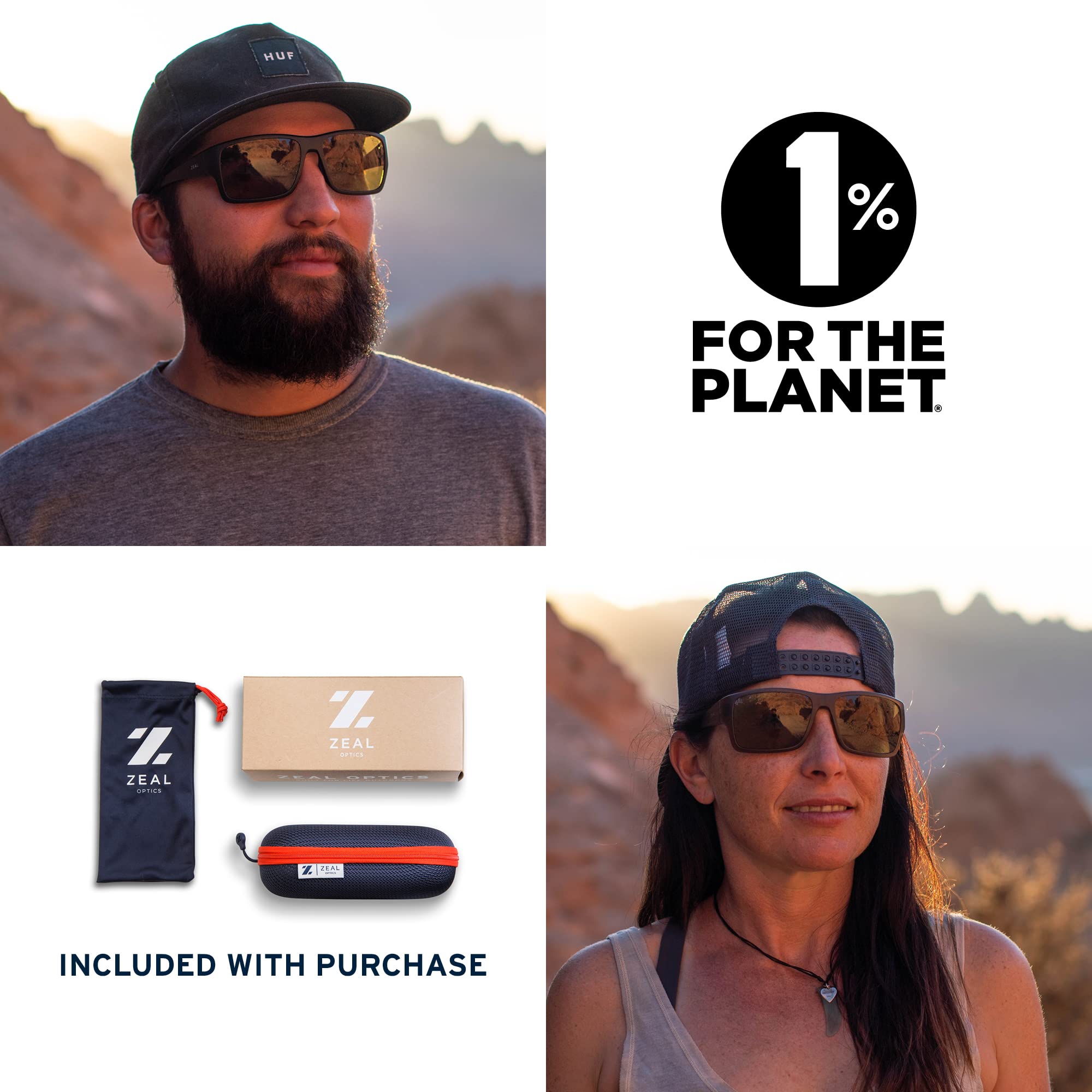 Zeal Optics Manitou Polarized Photochromic Sunglasses for Men & Women - UV Protection, Lightweight & Comfortable for Outdoor Sports, Driving & Everyday Wear