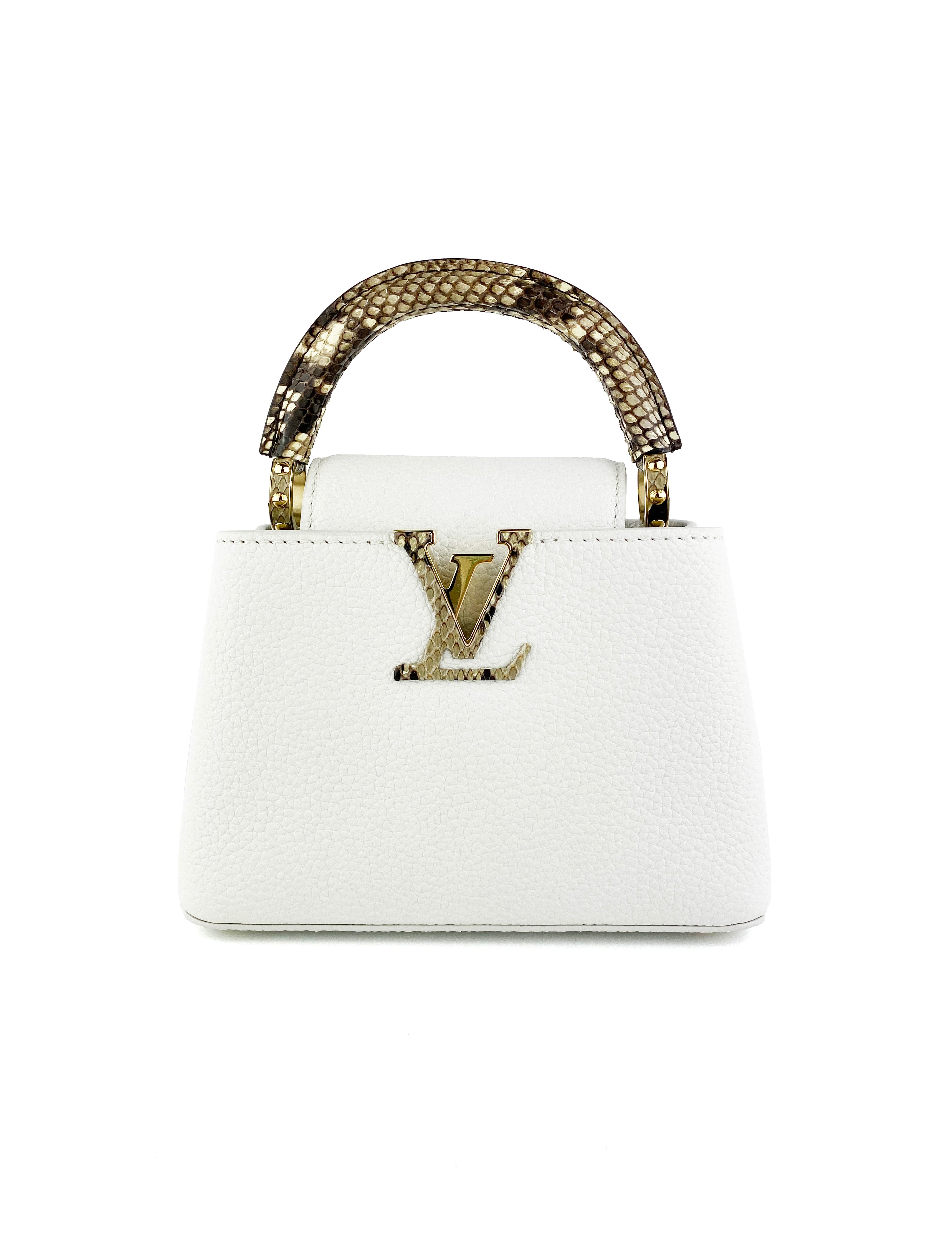 Authentic Louis Vuitton Python Mini Capucines Handbag - Luxury Designer Crossbody Purse for Women | Perfect for Evening Parties, Date Nights & Special Occasions