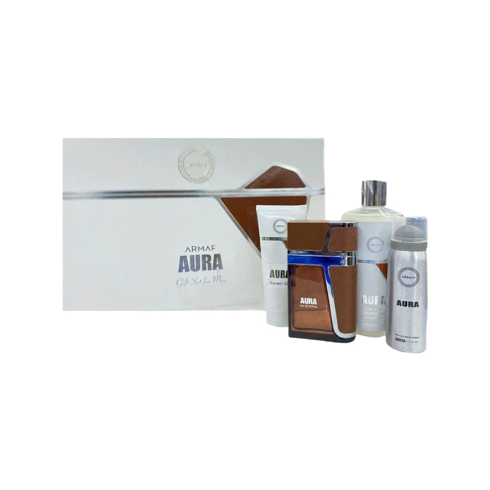 Aura 4 Piece Eau de Parfum Set - 100ml Each - Floral & Woody Fragrance for Women - Perfect for Daily Wear, Date Nights & Special Occasions