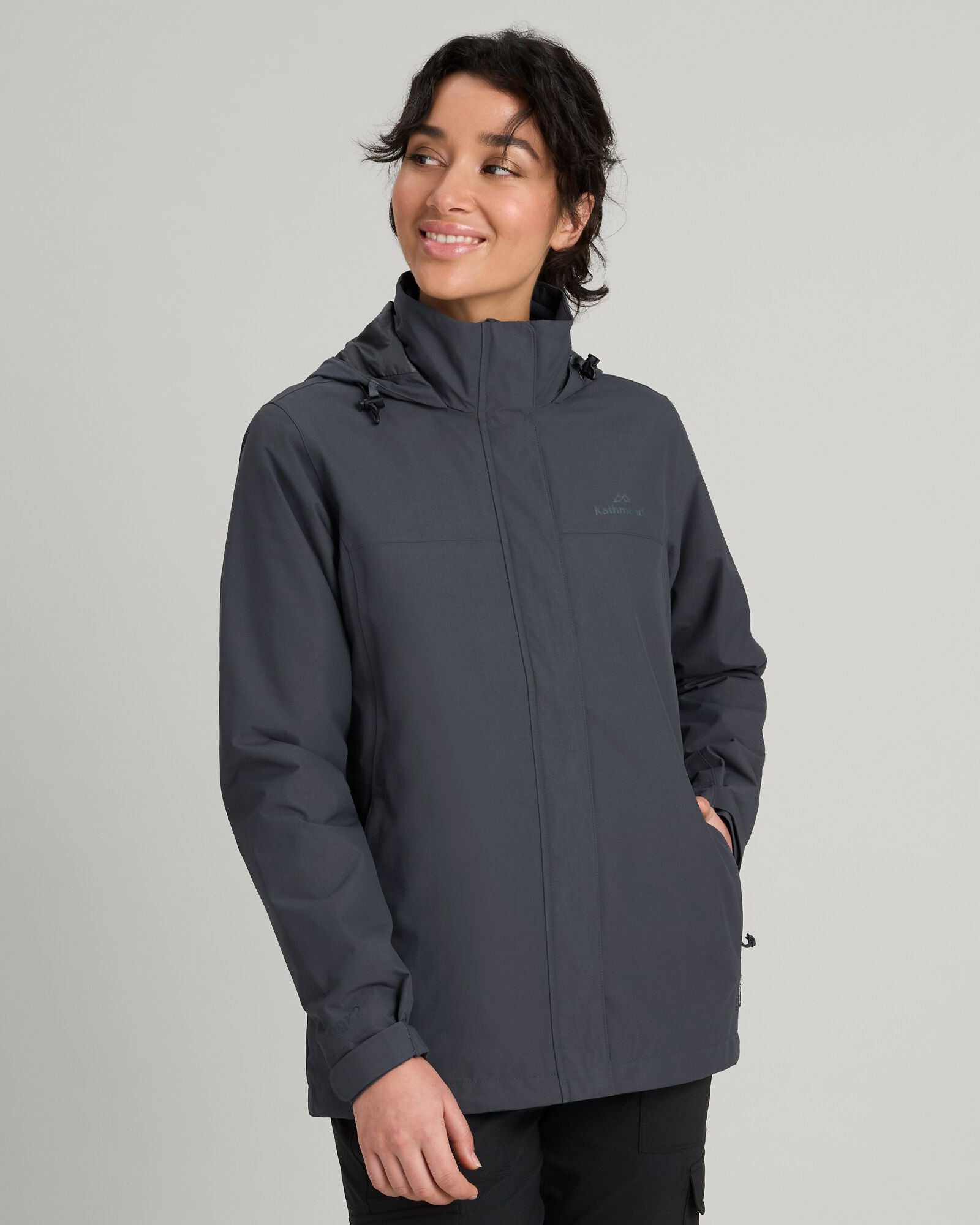 Andulo Women's 2-Layer Waterproof Rain Jacket for Outdoor Activities - Night Black | Hiking, Camping & Commuting in All Weather