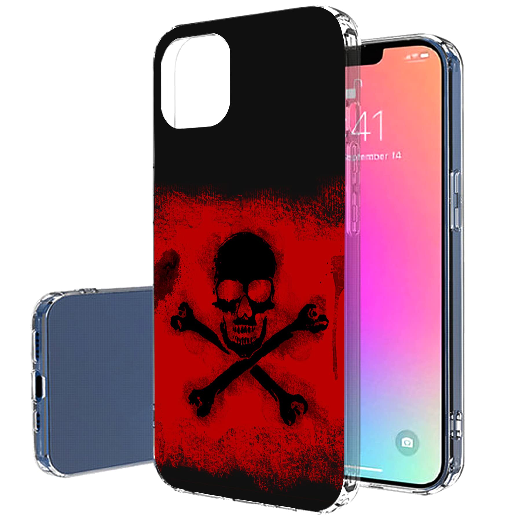 VIBECover Slim Protective Case for Apple iPhone 13 Pro Max - Shockproof Flexible TPU Cover with Skull Poison Design - Perfect for Daily Use, Travel & Outdoor Activities