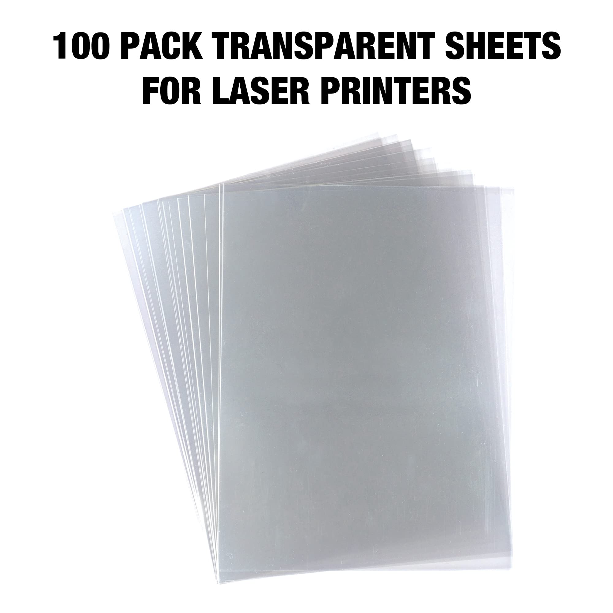 Samsill 100-Pack Clear Transparency Film Sheets for Laser Jet Printers, 8.5 x 11 Inch - Black Image Only | Projector Film & Overhead Transparencies for Presentations, School Projects & Office Use