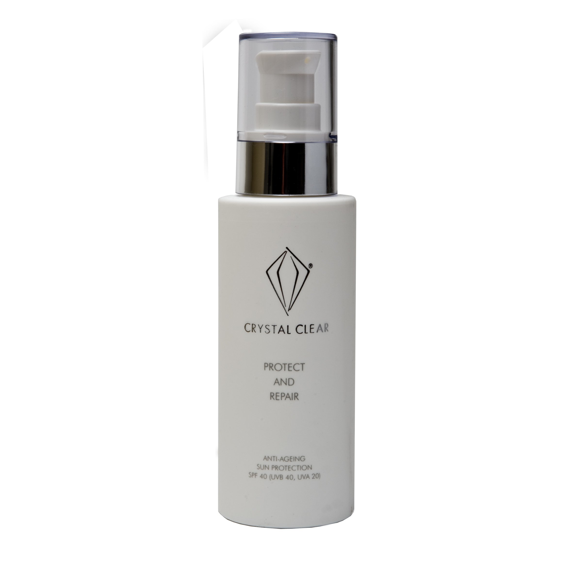Crystal Clear Skincare Protect & Repair SPF 40 Sunscreen - 100 ml - Broad Spectrum UVA/UVB Protection, Anti-Aging & Hydrating Face Moisturizer - Perfect for Daily Use, Outdoor Activities & Travel