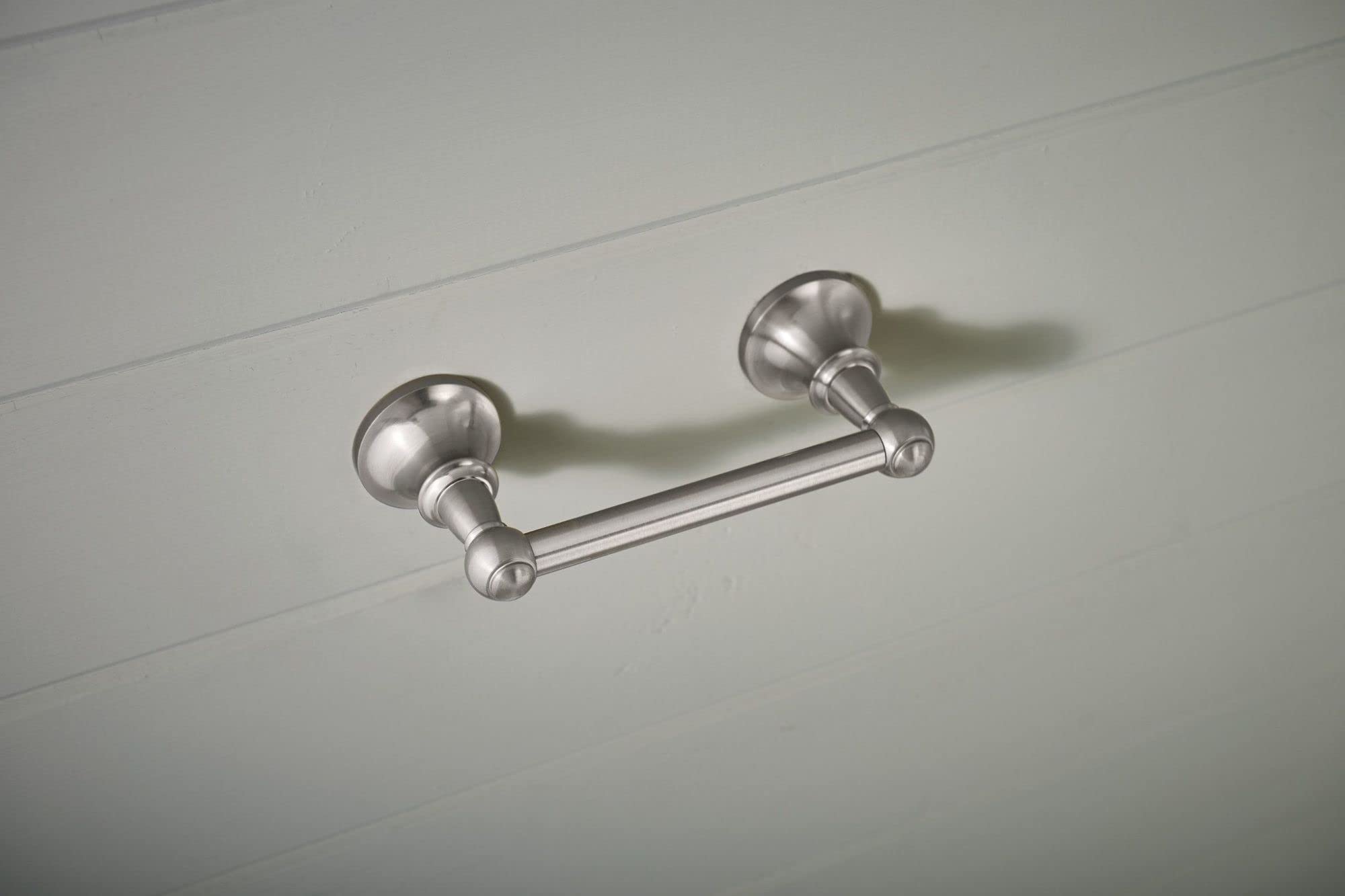 Moen Vale Brushed Nickel Double Post Pivoting Toilet Paper Holder - Wall Mounted Bathroom Tissue Dispenser for Home, RV, Office & Commercial Use - DN4408BN - Perfect for Modern Bathrooms, Campers & Restrooms