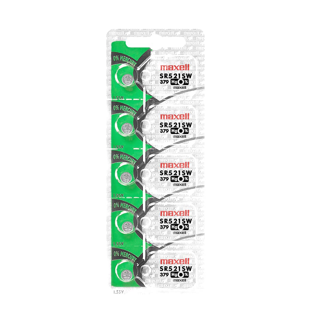 Maxell 379 Watch and Calculator Batteries (10-Pack) - Long-Lasting Power for Watches, Calculators & Small Electronics - Perfect for Home, Office, and Travel Use