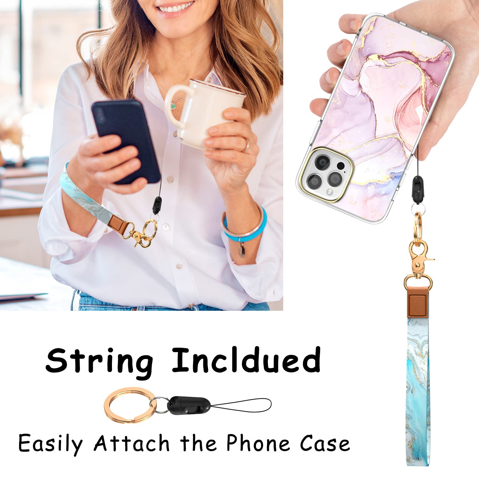 Cute Wrist Lanyard Keychain for Women & Men - Adjustable Wristlet Strap Holder for Car Keys, ID Badges, Cards, Wallet & Phone (Perfect for Work, Travel, Gym & Outdoor Activities)