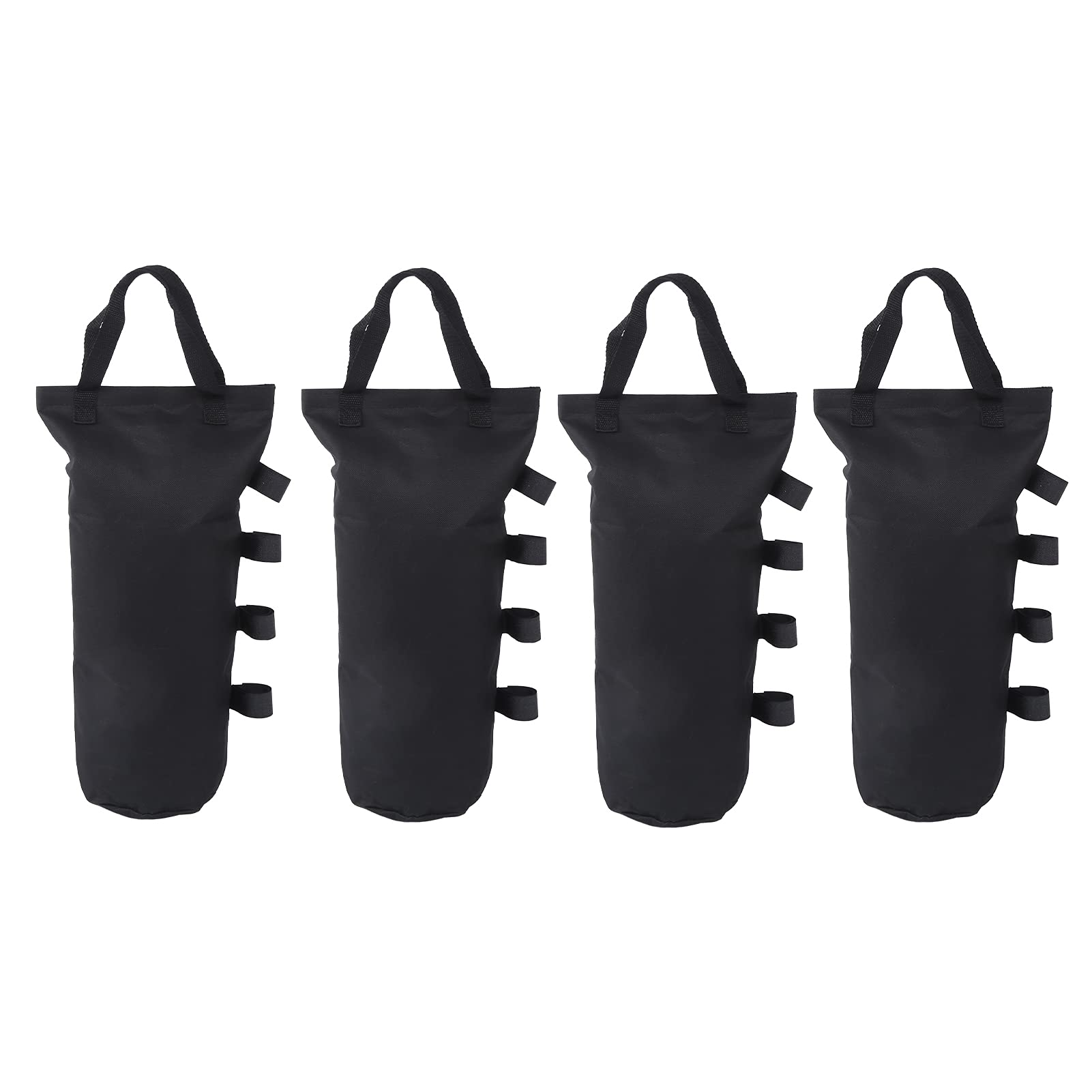 Heavy Duty Sandbag Weights for Canopy Tent - 4 Pack Black Sand Bags for Camping, Outdoor Events, and Beach Canopy Stabilization - Perfect for Wind Protection at Picnics, Festivals, and Backyard Parties