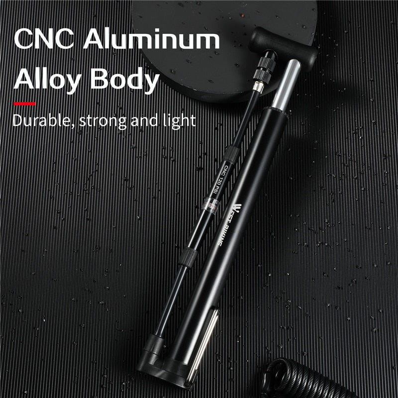 120PSI High Pressure Bike Foot Pump with Gauge - Portable Alloy Bicycle Tire Inflator for Schrader & Presta Valves - Perfect for Road Bikes, Mountain Bikes & Commuting