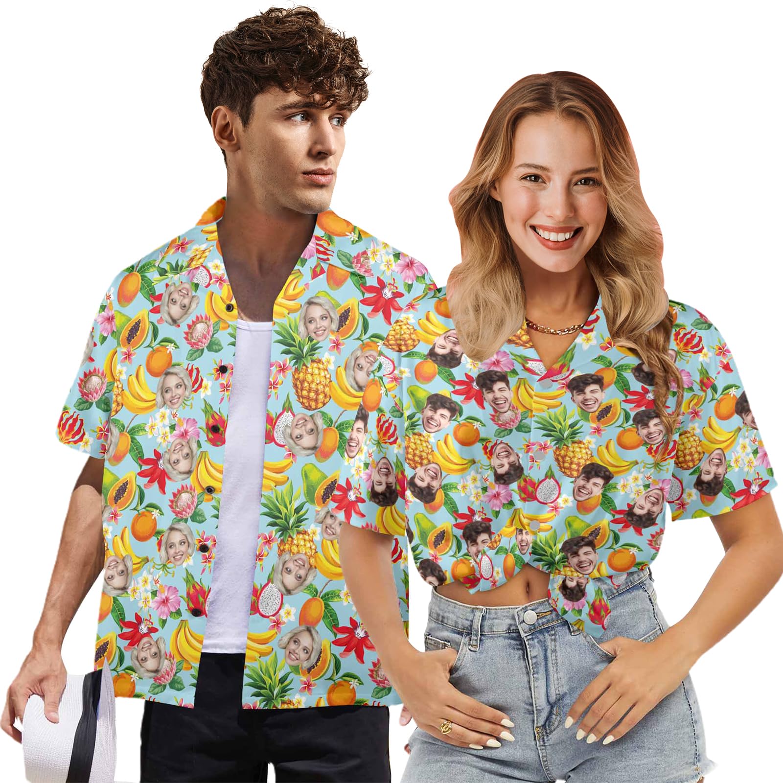 Custom Hawaiian Shirt with Photo - Personalized Aloha Shirt for Men & Women | Unique Birthday Gift for Couples, Friends & Family | Perfect for Beach Parties, Luaus & Summer Vacations