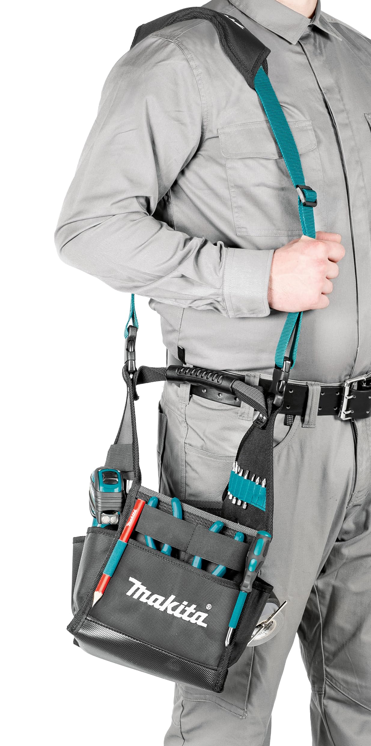 Makita E-05527 Heavy Duty Bucket Tool Organizer - Durable Tool Storage Bag for Construction, Plumbing & DIY Projects - Perfect for Job Sites, Workshops & Home Garage Organization