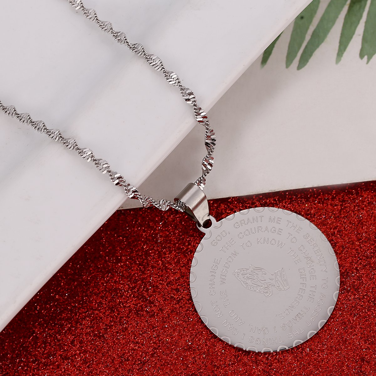 Christian Prayer Jewelry - Bible Verse Coin Medal with Praying Hands, Lord's Prayer Necklace for Women & Men | Faith-Based Gift for Baptism, Confirmation & Daily Devotion