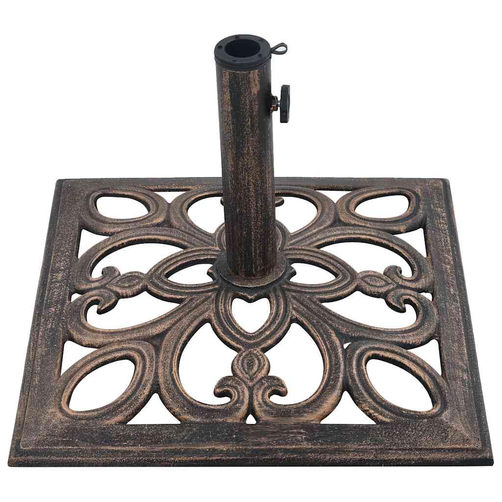 Heavy Duty 26.5 lbs Bronze Cast Iron Umbrella Base - 19.3 Inch Outdoor Patio Weight for Market Umbrellas | Perfect for Poolside, Garden, Deck, and Backyard Use