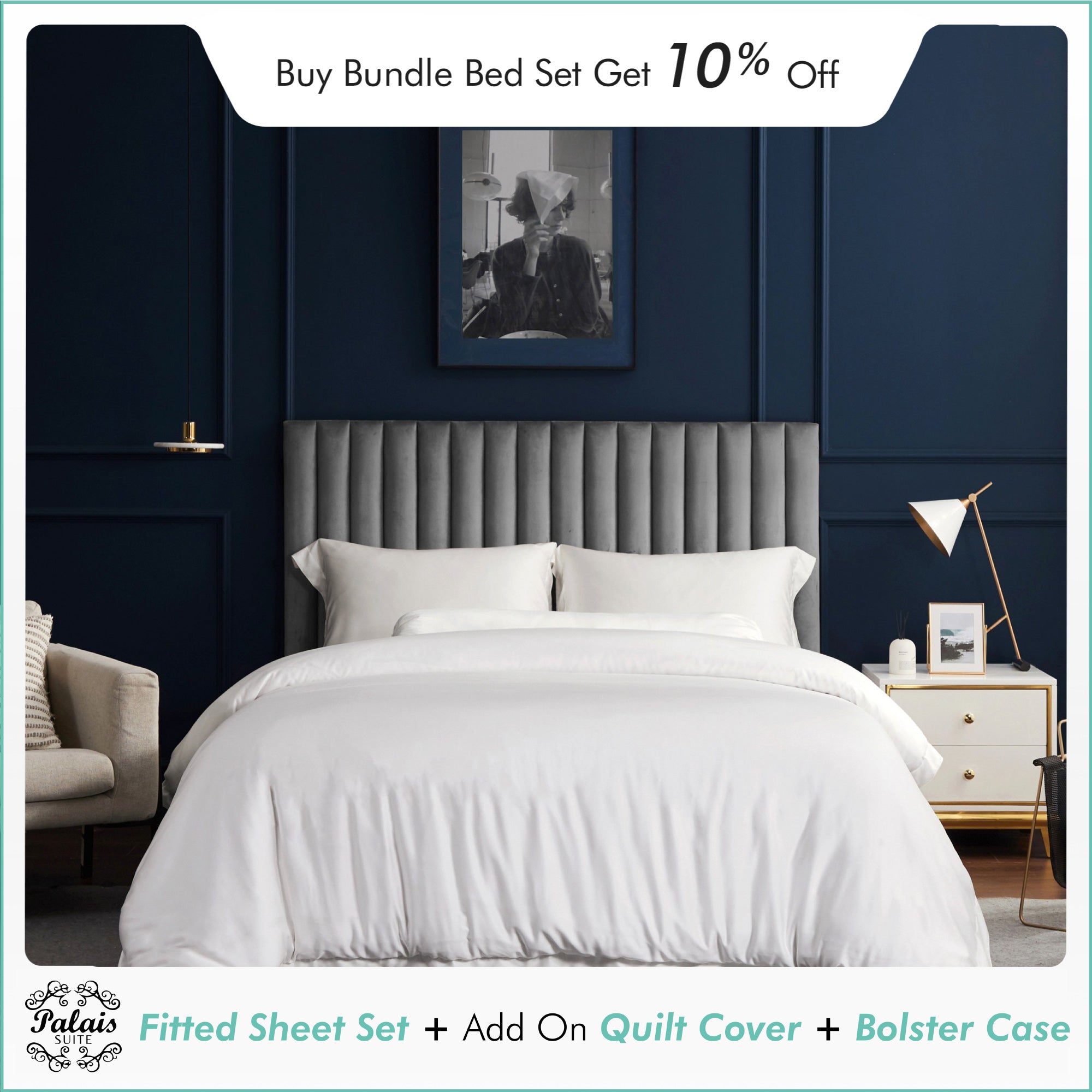 Premium TENCEL™ LF Pearly White Fitted Sheet Set - Ultra Soft & Breathable Bedding for Luxury Hotels & Master Bedrooms