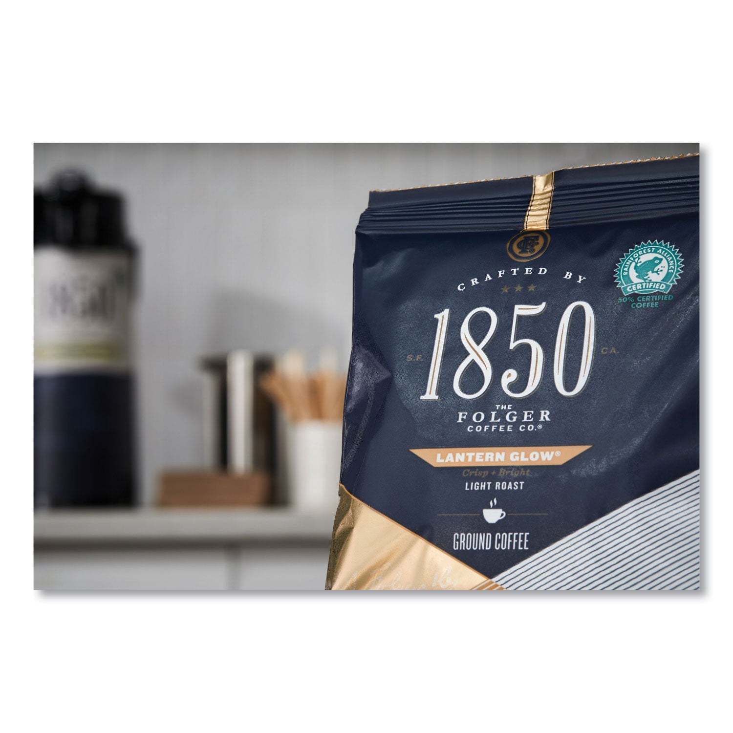 1850 Coffee Fraction Packs - Lantern Glow Light Roast (2.5 Oz, 24 Packs/Carton) | Premium Single-Serve Coffee for Camping, Office & Home Brewing | Convenient Portable Coffee Packets