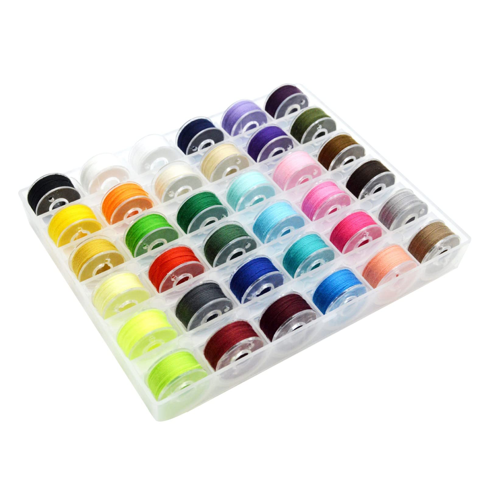 25-Color Transparent Bobbin Thread Set for Sewing Machines - Premium Sewing Thread Accessories for Quilting, Embroidery & DIY Projects - Perfect for Home Sewing & Crafting