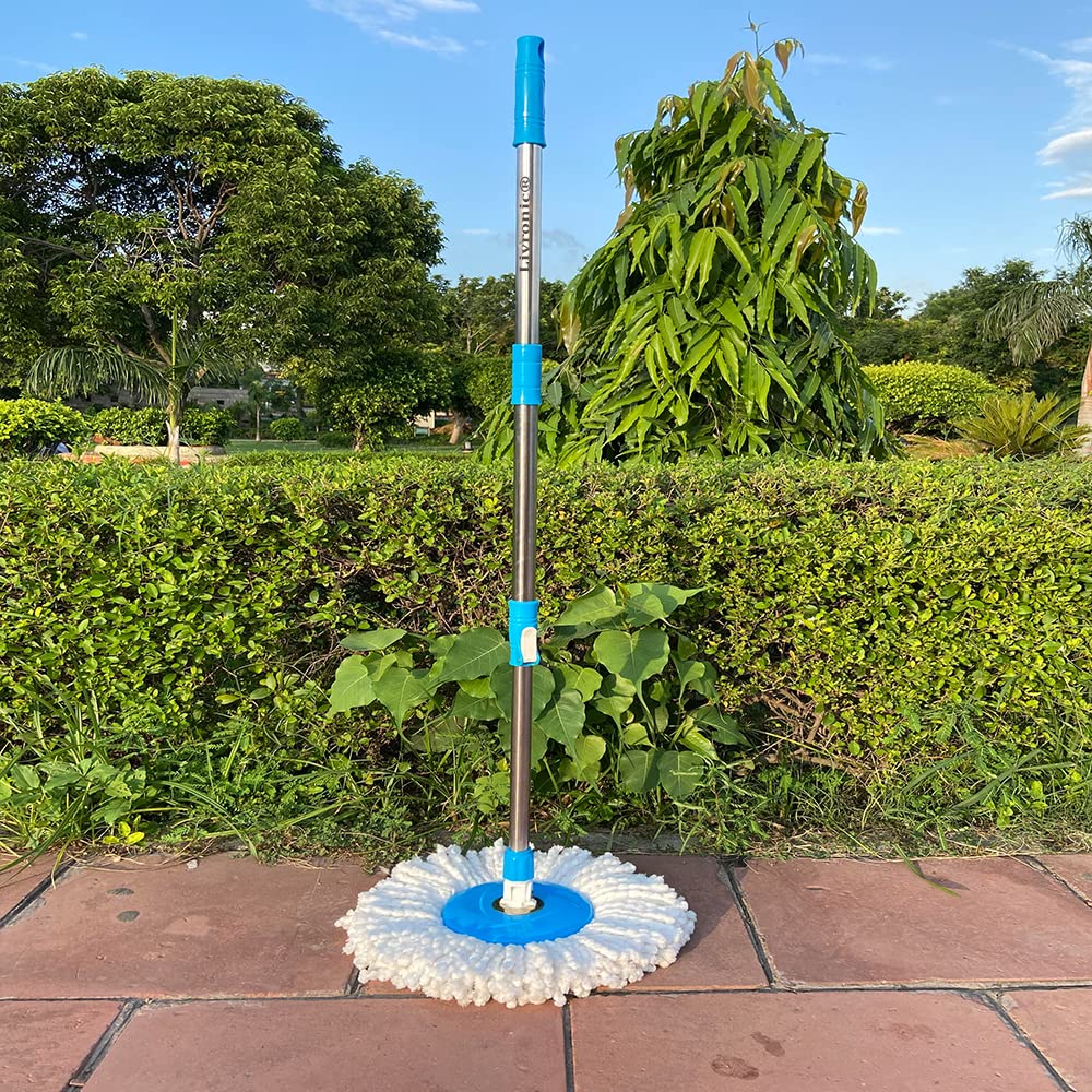 Livronic® Stainless Steel Mop with Plate & Refill - Multi-Color Cleaning Mop for Hardwood Floors, Tile & Laminate - Perfect for Kitchen, Bathroom & Home Cleaning