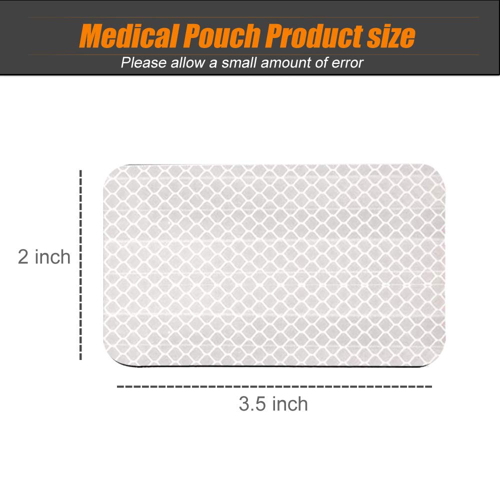 6 Pack High Visibility Reflective Hook and Loop Fastener Patches for Safety Vests, Jackets, and Bags - White