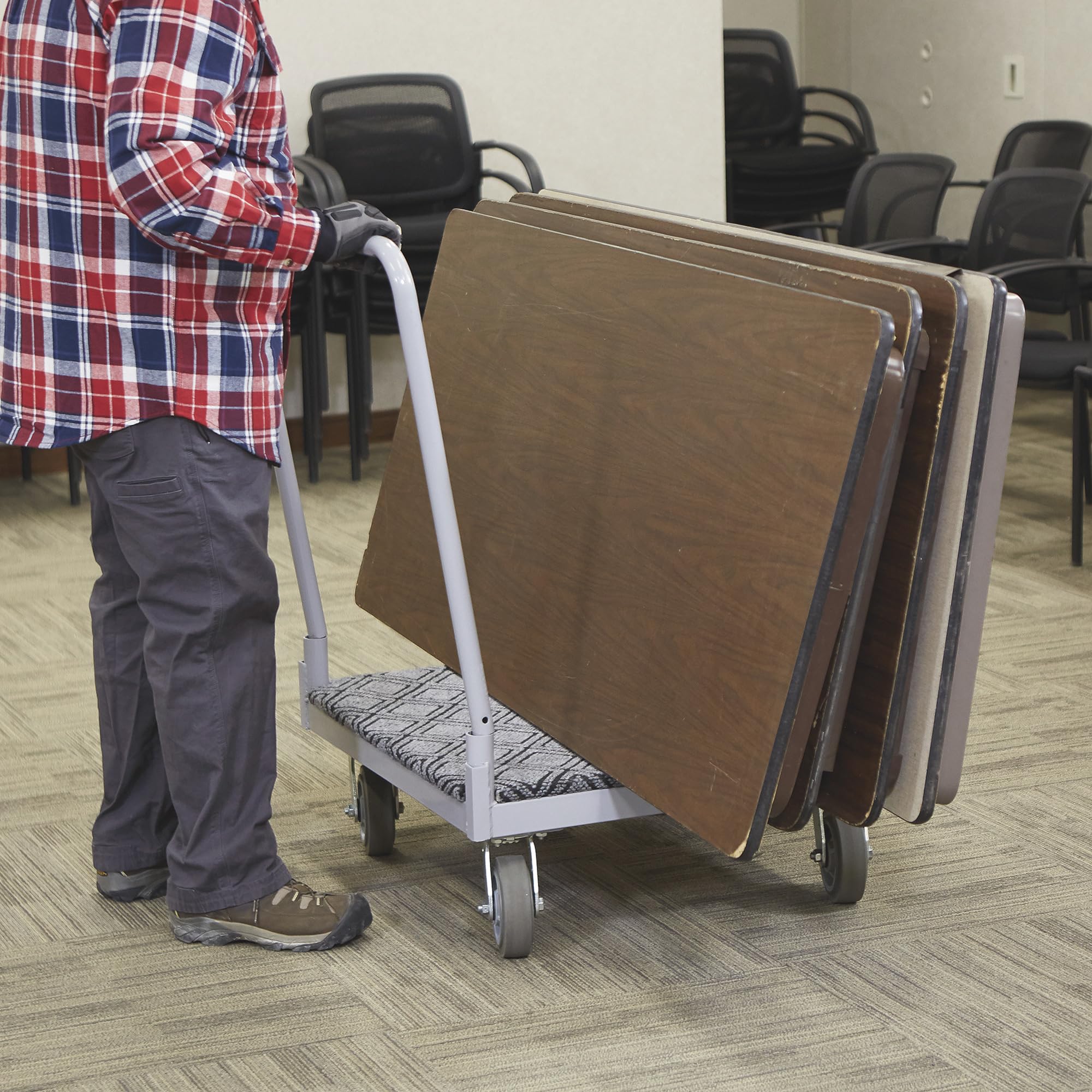 Strongway Heavy-Duty 4-Wheel Utility Cart with Carpeted Deck - 1600 lb Capacity - Perfect for Warehouse, Garage & Home Moving