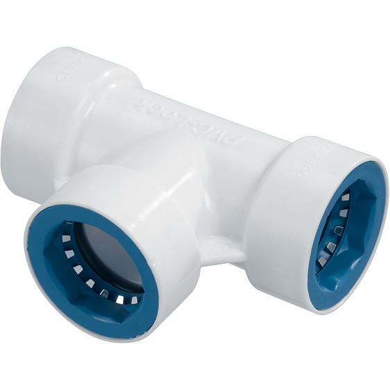 Hydro Rain PVCL 401 007 PVC Lock® 3/4 Inch PVC Tee Fitting - Durable Plumbing Connector for Irrigation Systems, Water Supply Lines, and DIY Projects
