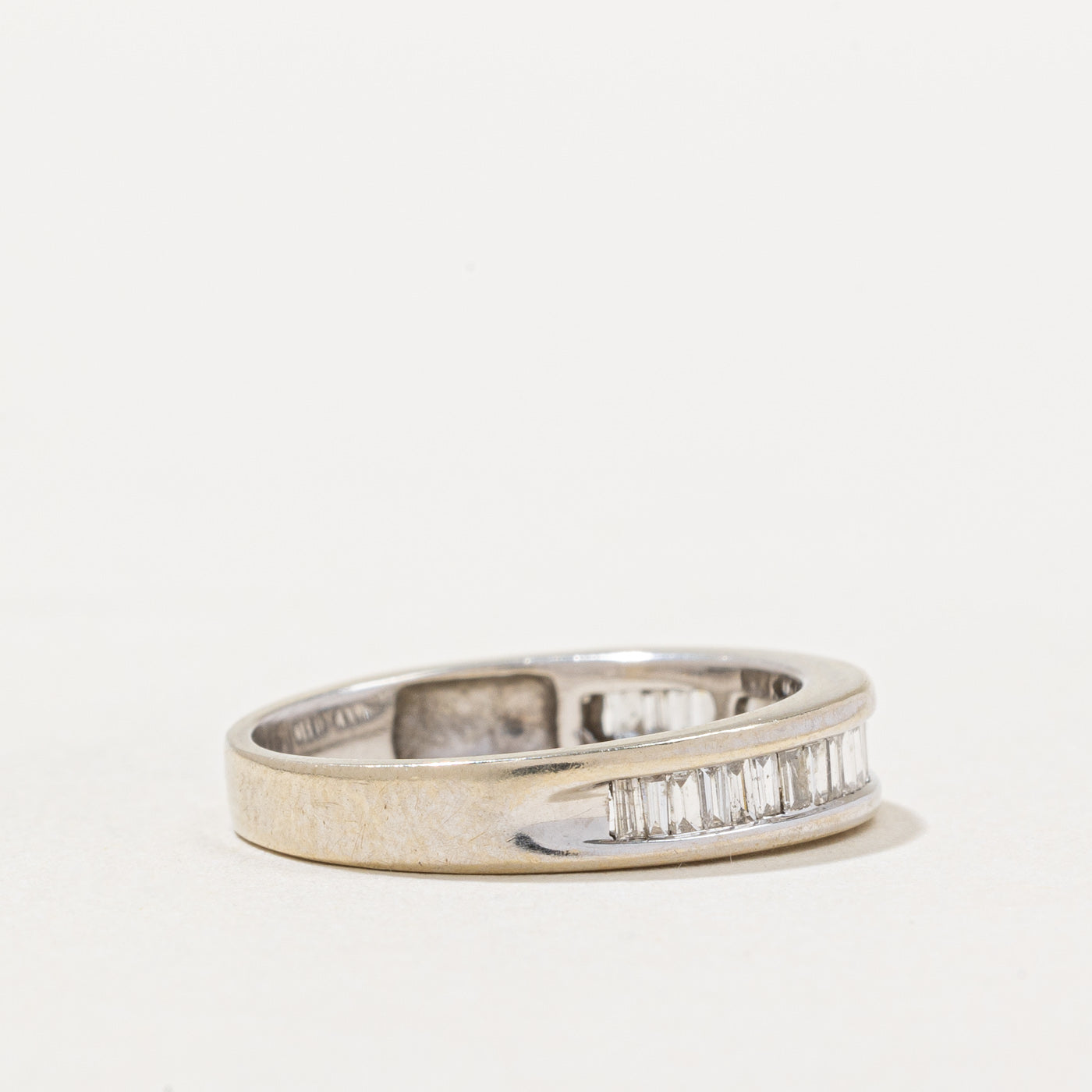Semi Eternity Baguette Cut Diamond Wedding Band Ring - 0.50 Carat Total Weight (CTW) - Size 6 - Perfect for Anniversary Gifts, Bridal Jewelry & Special Occasions