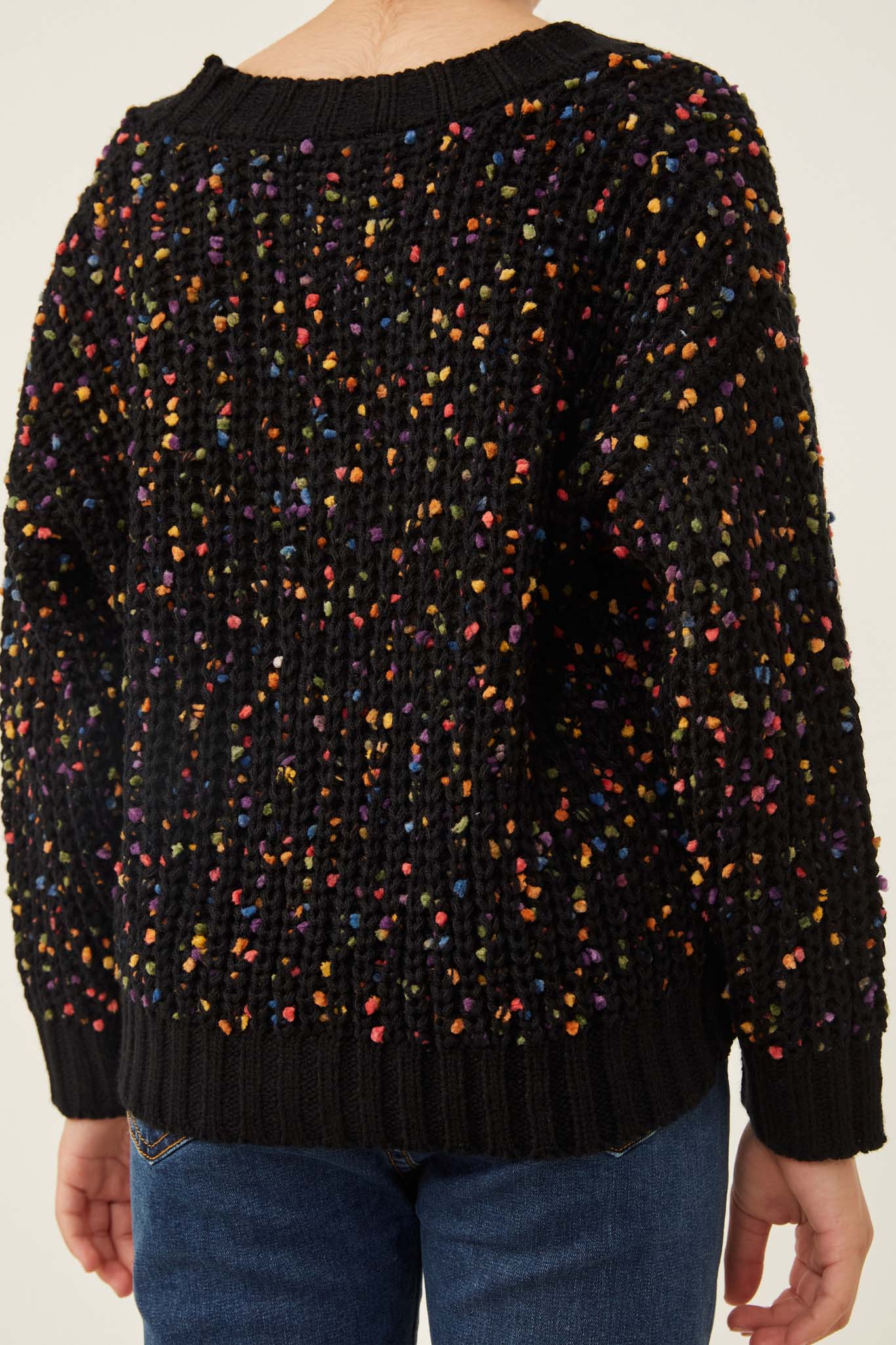 Stylish Confetti Popcorn Knit Button-Up Sweater Cardigan for Women - Cozy Fall & Winter Layering Essential