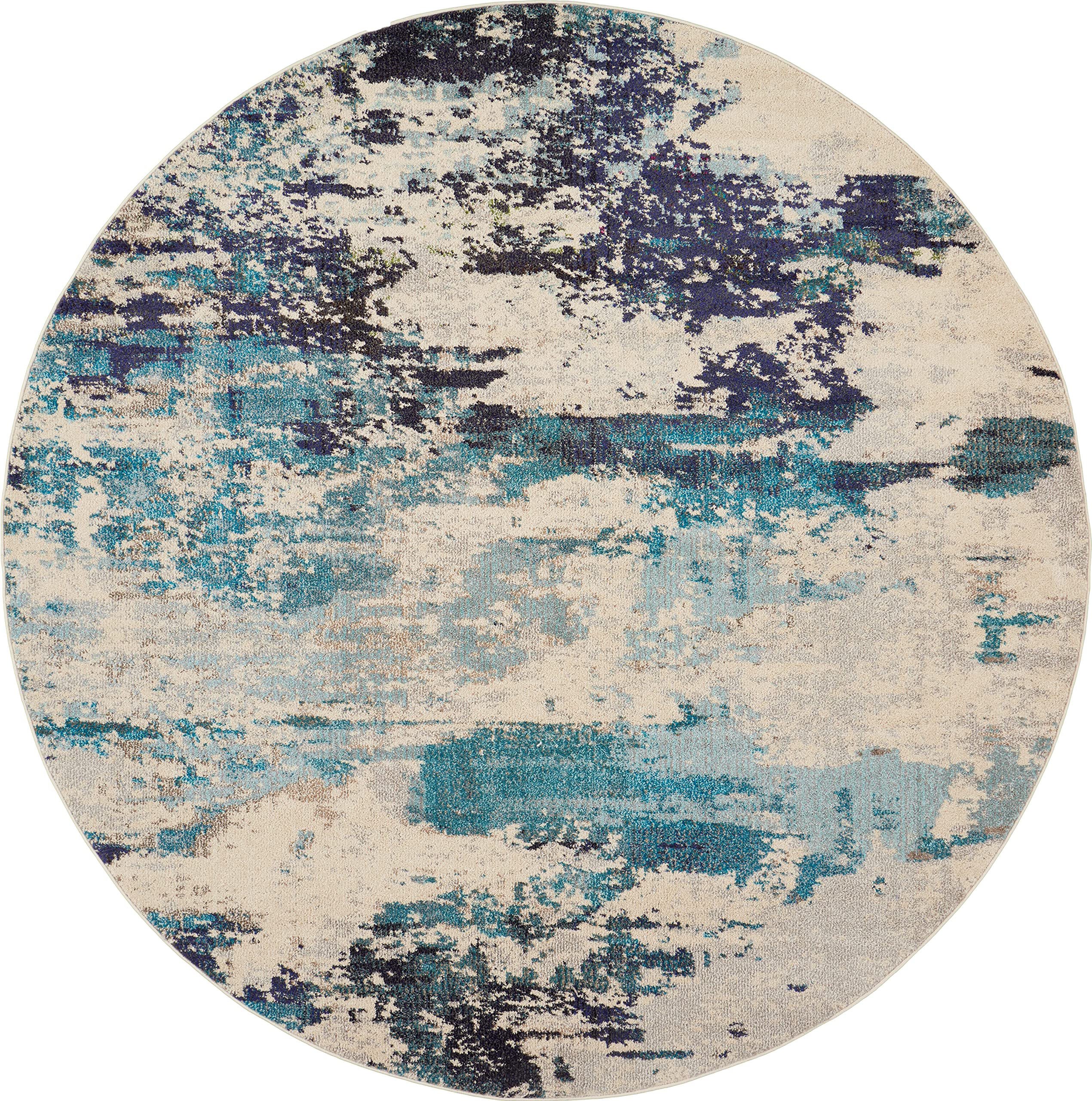 Nourison Celestial Modern Abstract Ivory/Teal Blue 7'10