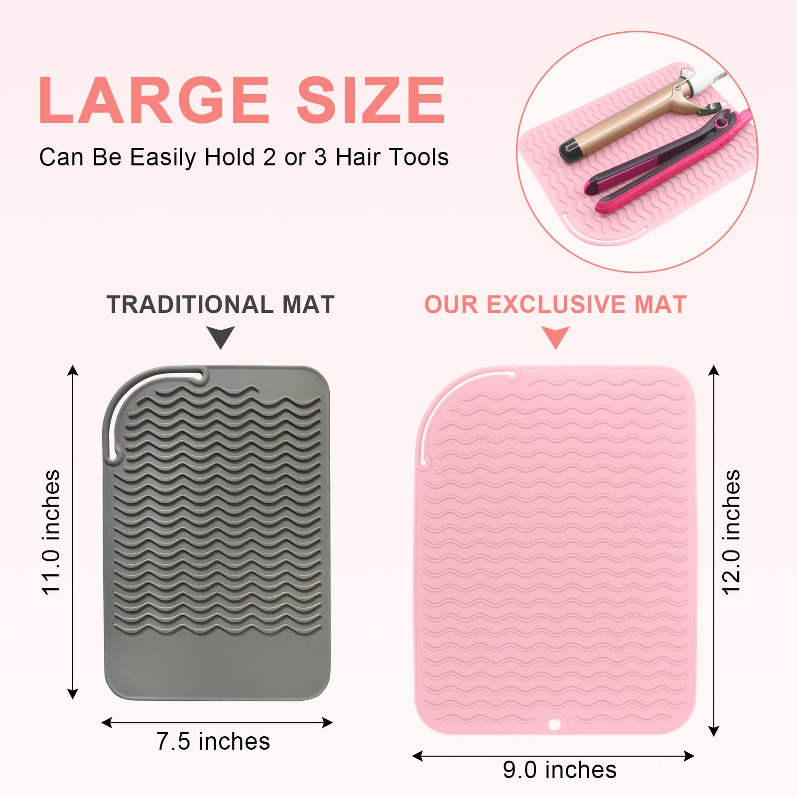**Heat Resistant Silicone Mat for Hair Styling Tools - 12