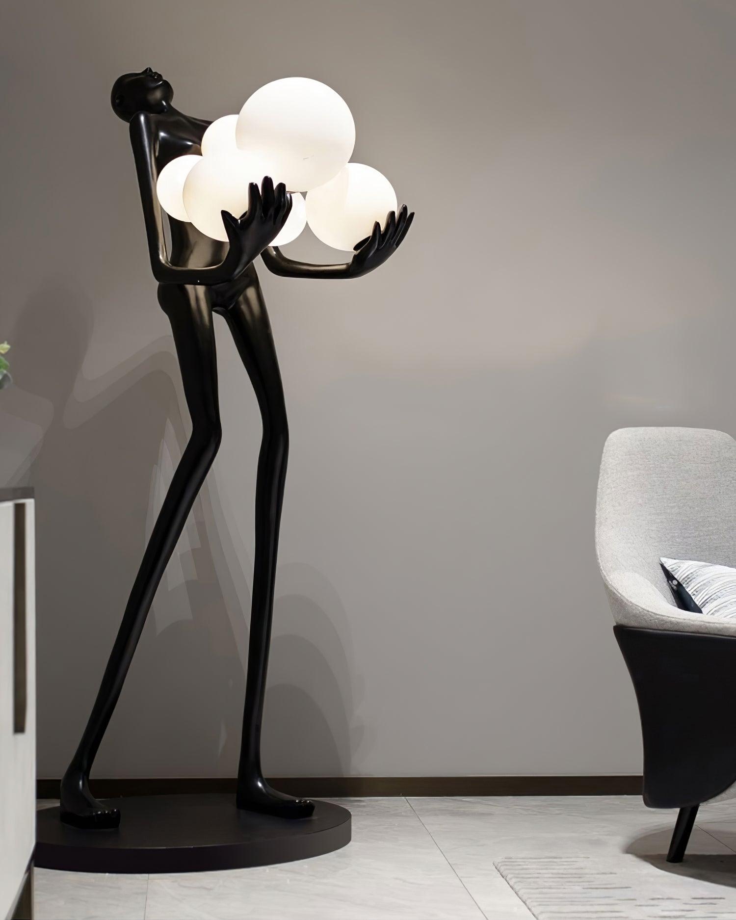 Modern Embrace Sculpture Floor Lamp - Elegant LED Standing Light for Living Room, Bedroom & Office - Dimmable Ambient Lighting for Home Decor