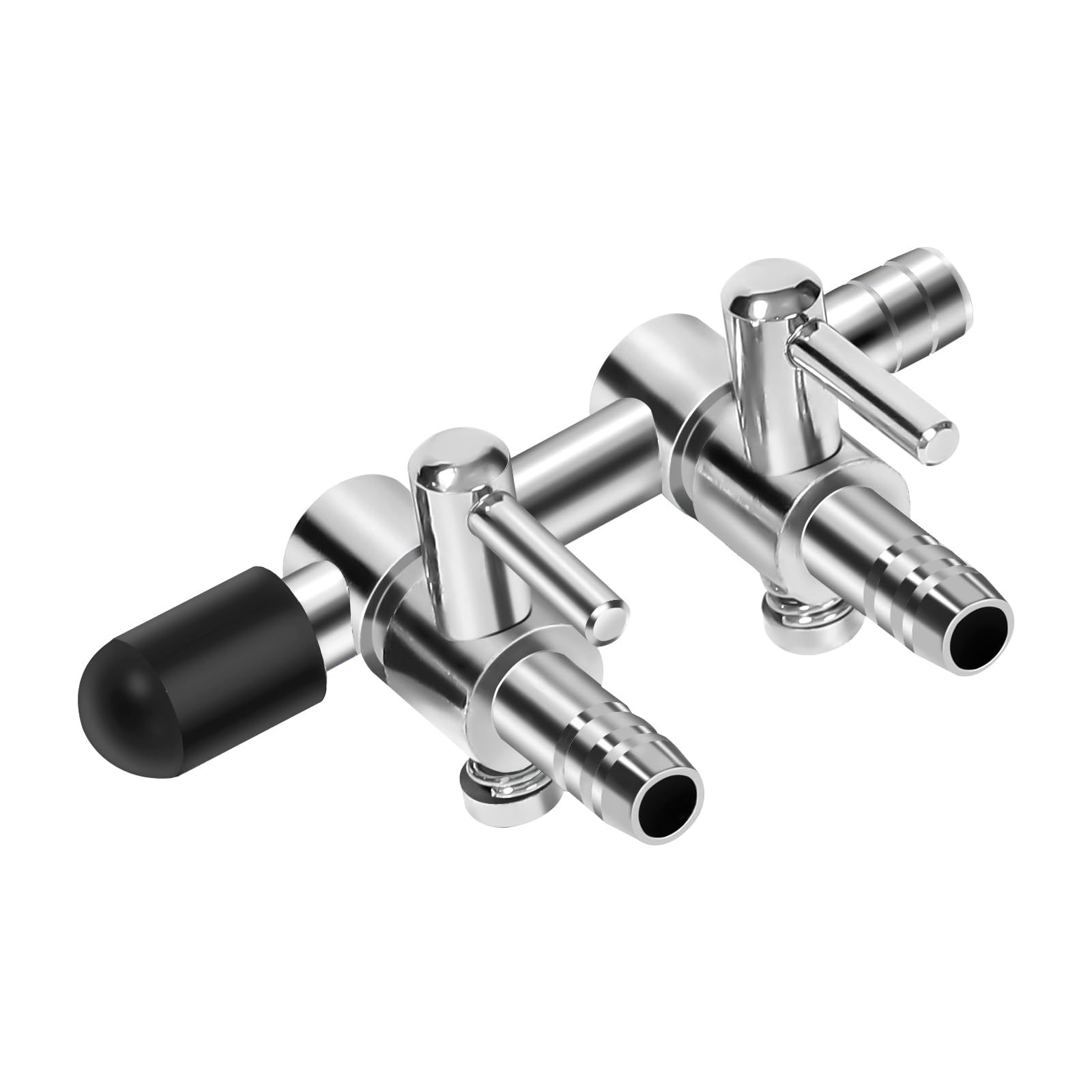 AQUANEAT Aquarium Air Pump Splitter - 2 Way Stainless Steel Air Control Valve for Fish Tank, Adjustable Oxygen Flow Regulator - Perfect for Small to Medium Aquariums & Hydroponics Systems