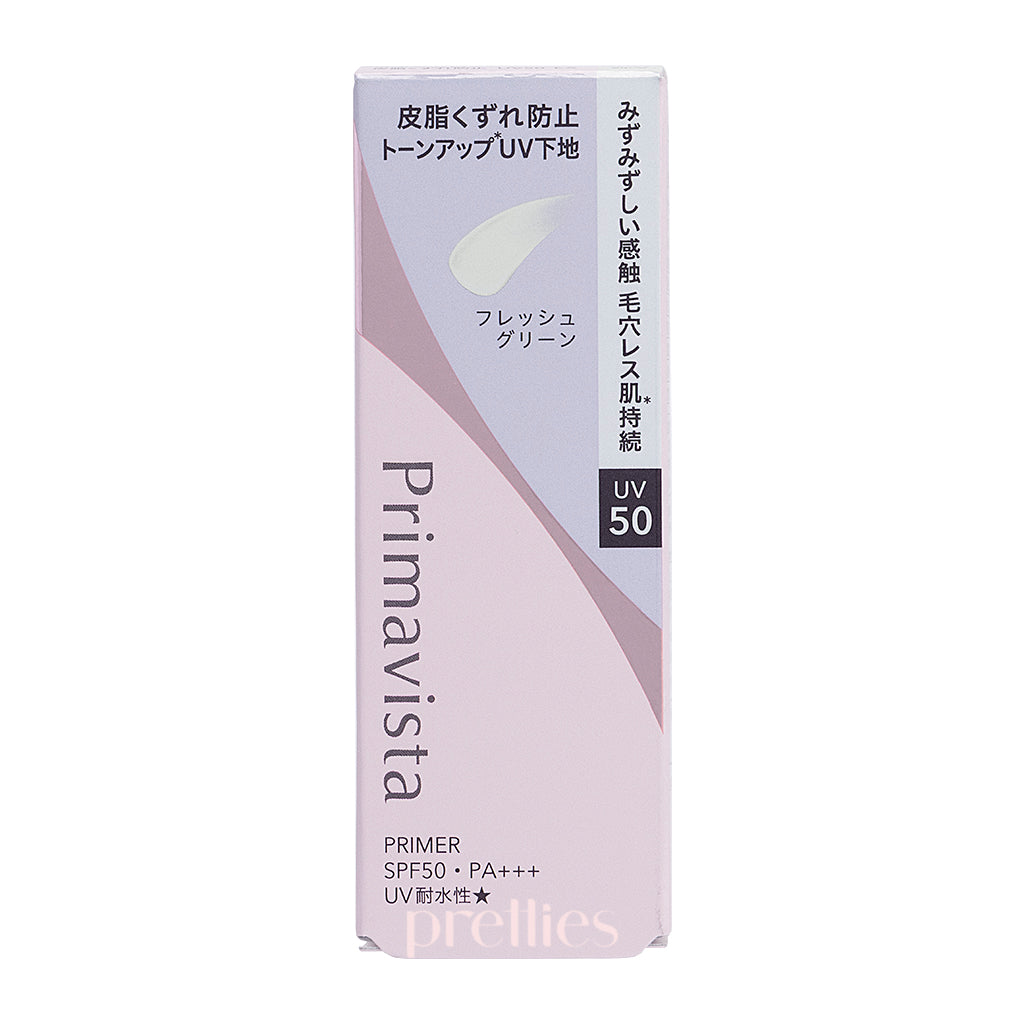 Sofina Primavista Skin Protect Base UV50 EX SPF50 PA+++ 25ml - Oil Control Primer with Sunscreen for Oily Skin, Long Lasting Makeup Base (Fresh Green) - Perfect for Daily Sun Protection & Makeup Prep