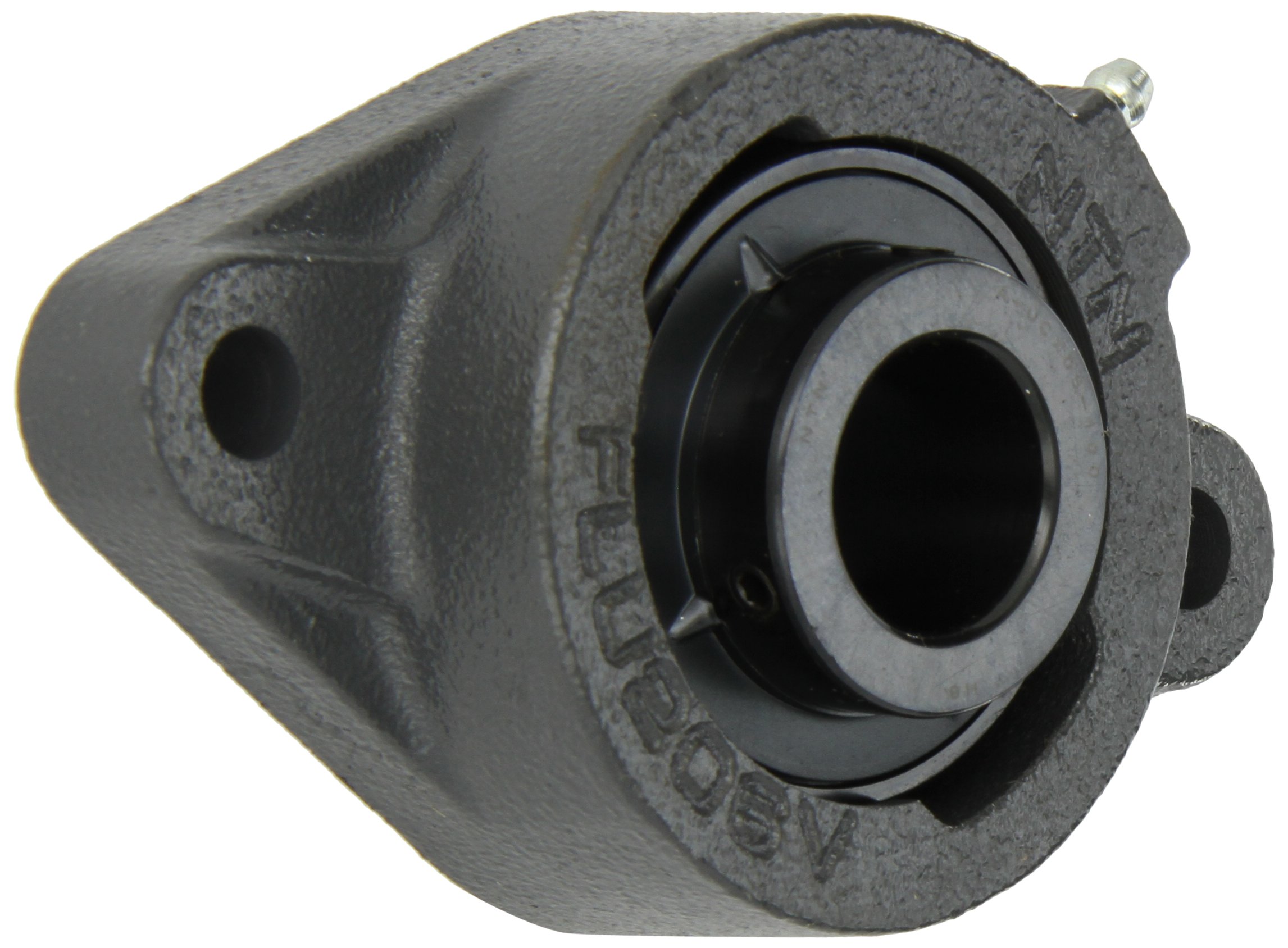 NTN UCFLUX-1 Medium Duty Flange Bearing - 2 Bolt Holes, Setscrew Locking, Regreasable Design with Contact & Flinger Seals - Cast Iron Housing, 1 Inch Bore - Ideal for Conveyors, Agricultural Equipment & Industrial Machinery