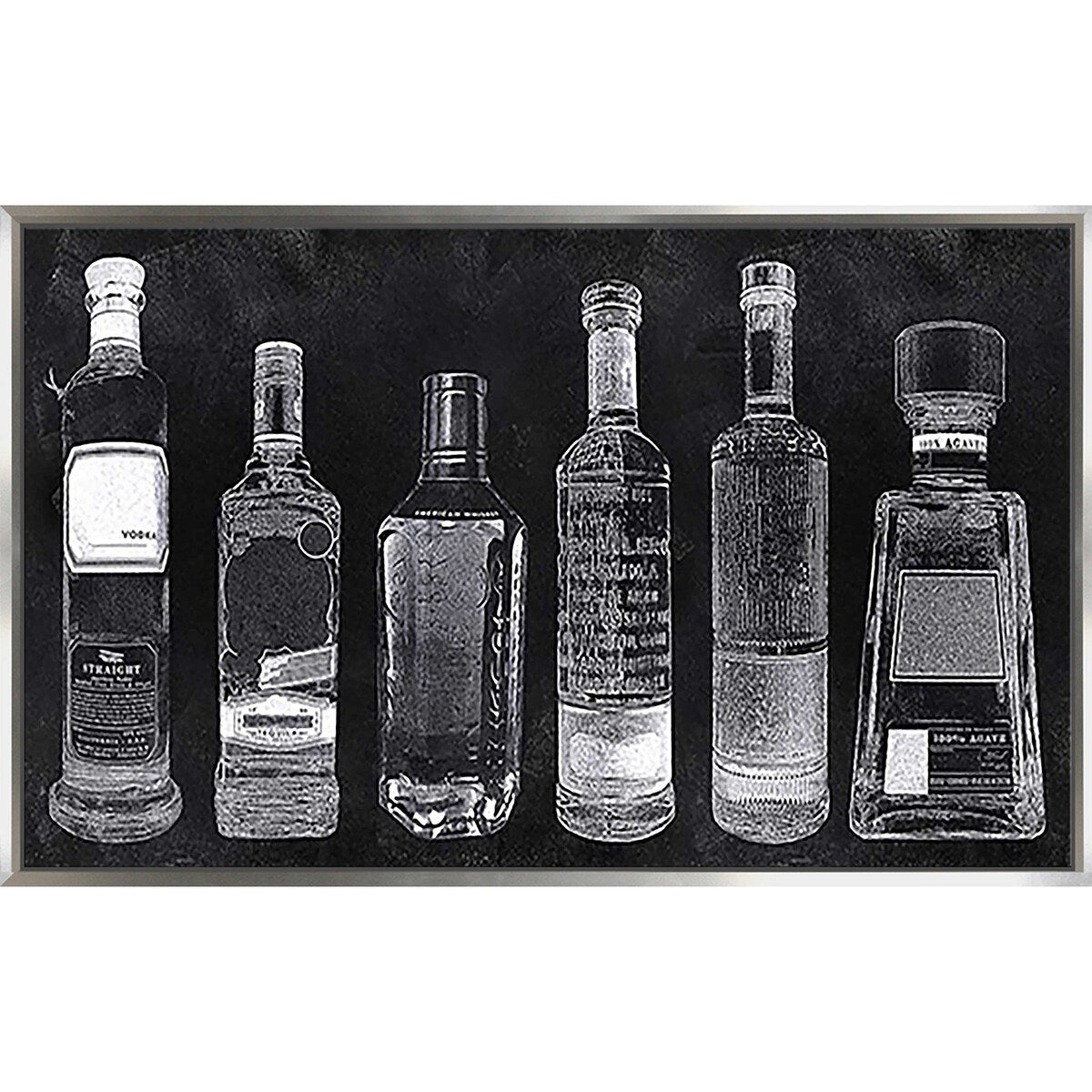 Modern Bar Cart Print on Floating Canvas Wall Art - Perfect for Home Bar, Living Room, and Dining Room Decor