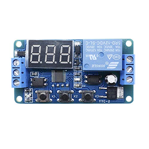 12V LED Digital Display Delay Relay Timer Module - Adjustable Cycle Control for Home Automation, DIY Projects & Smart Lighting Systems | Perfect for Lighting Control, Motor Timing & DIY Electronics