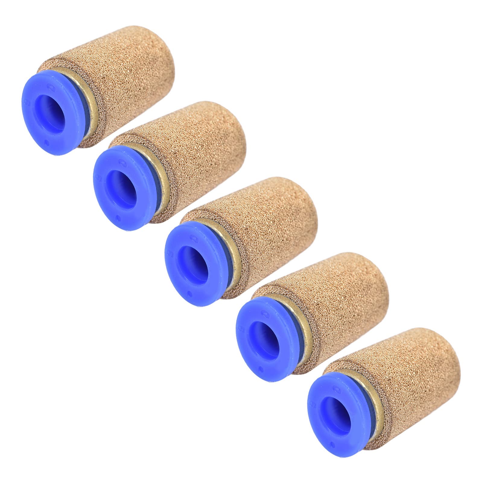 5Pcs Brass Pneumatic Muffler - Air Line Noise Reducer Silencer Filter for Solenoid Valves | Industrial Air Compressor & Pneumatic System Applications