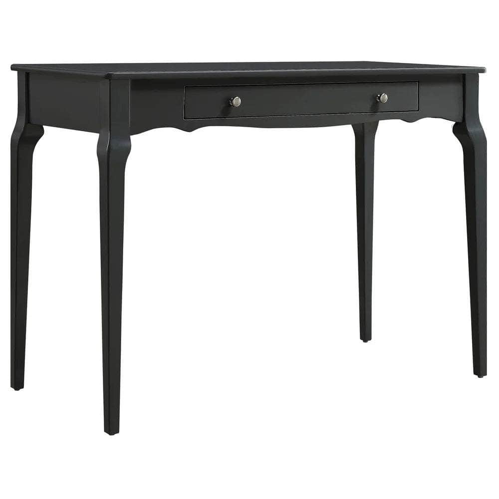 Stella Office Desk with 2 Storage Drawers - Modern Writing Desk for Home & Office - Available in Black, White & Walnut - Perfect for Small Spaces & Remote Work