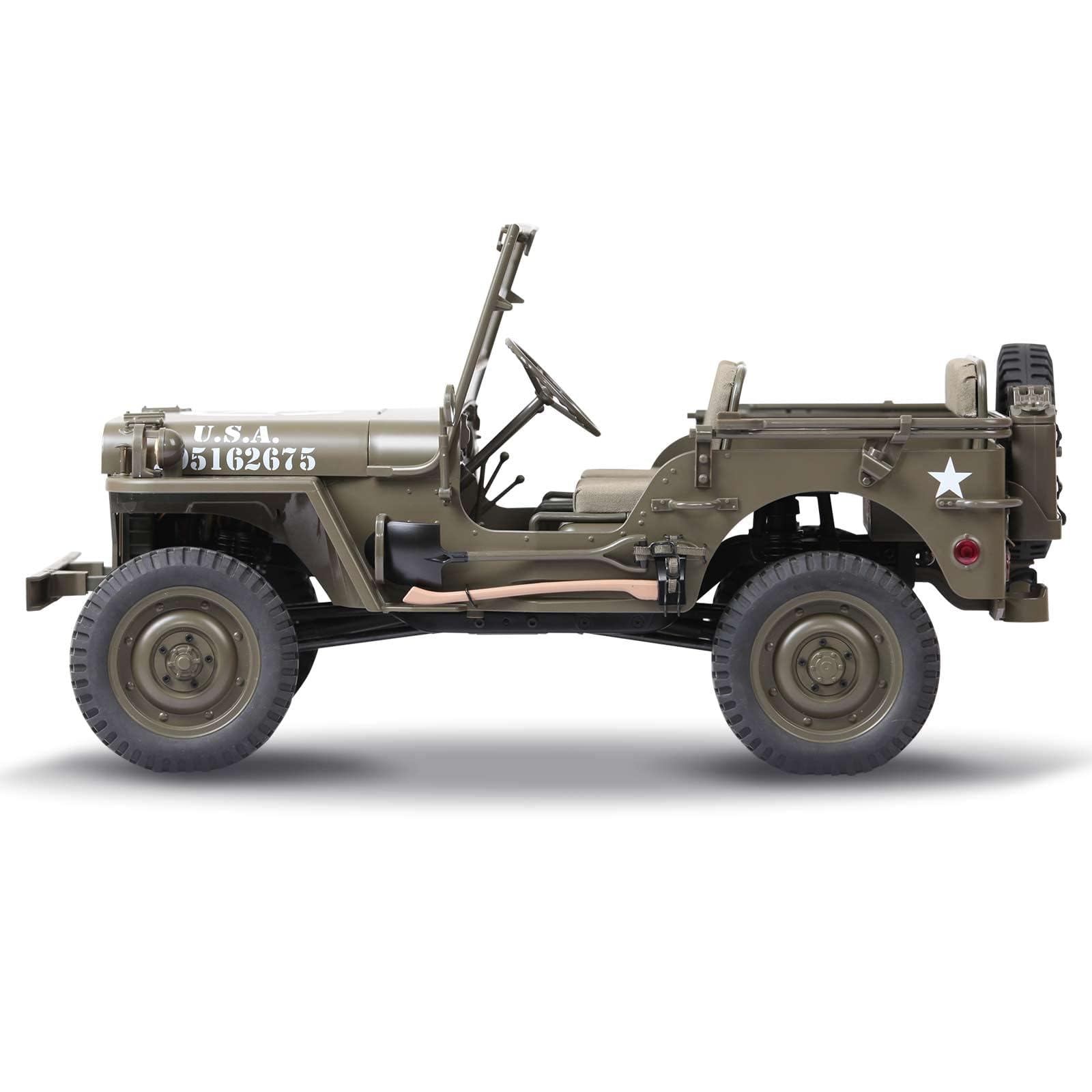 1/6 Scale FCX RocHobby 1941 MB Scaler 4x4 RC Truck - Hobby Grade Remote Control Car with 550 Brushed Motor & LED Lights for Adults (Battery & Charger Not Included) - Perfect for Off-Road Adventures, Backyard Crawling & RC Enthusiast Collections