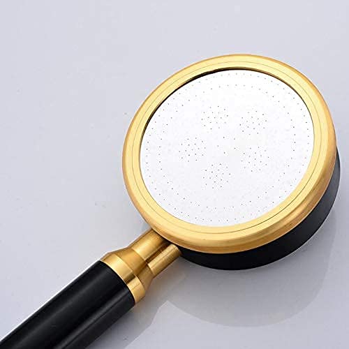 High Pressure Handheld Shower Head - Round Shape Gold & Black Bathroom Showerhead with Water Saving Technology | Perfect for Relaxing Spa-Like Showers and Water-Efficient Bathroom Upgrades