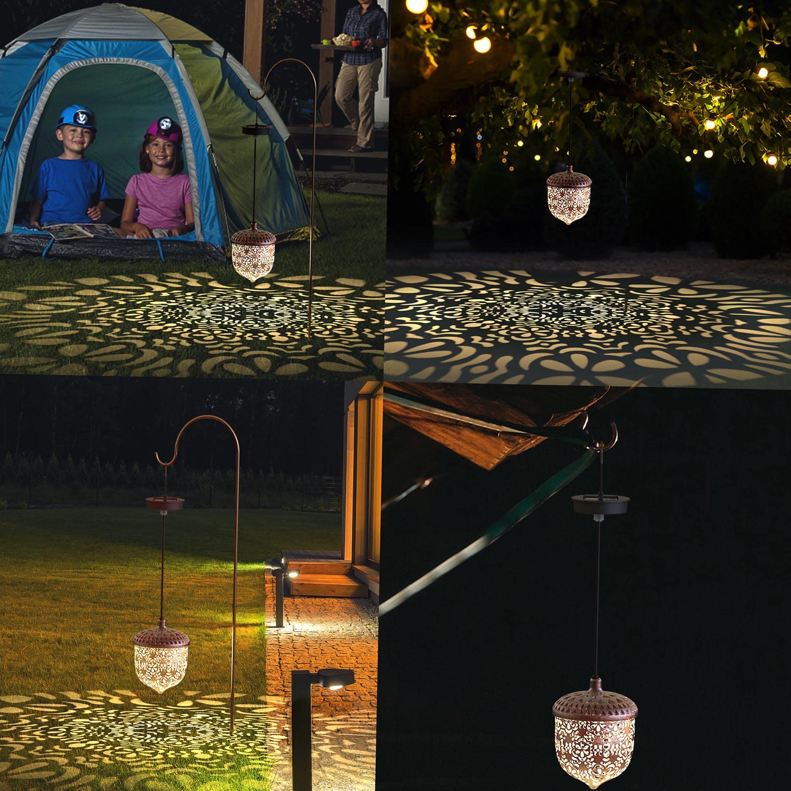 **Outdoor Solar Pathway Lights - Large Waterproof LED Solar Lanterns for Garden, Porch, Patio & Walkway - Bronze Metal Solar Lights for Nighttime Illumination & Decoration**
