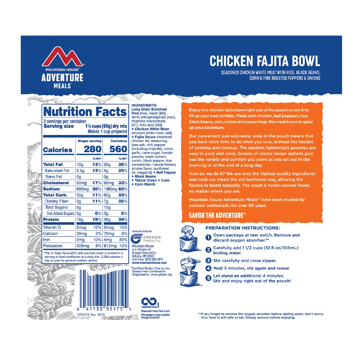 Authentic Chicken Fajita Bowl - 2 Servings | Mexican Style Meal Kit | Perfect for Quick Dinners, Meal Prep & Family Gatherings