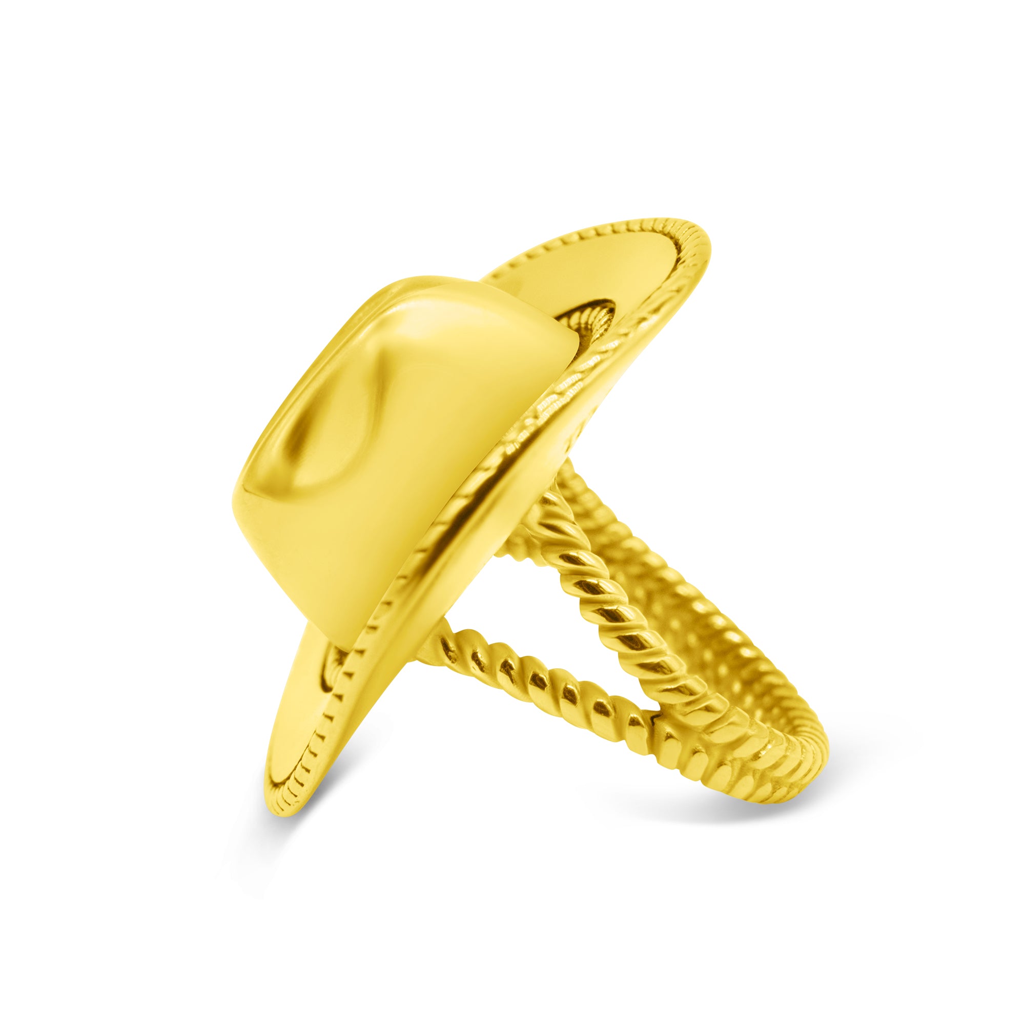Rodeo Cowboy Hat Ring Gold - Western Style Jewelry for Men & Women - Perfect for Rodeo Events, Country Concerts and Cowboy Themed Parties