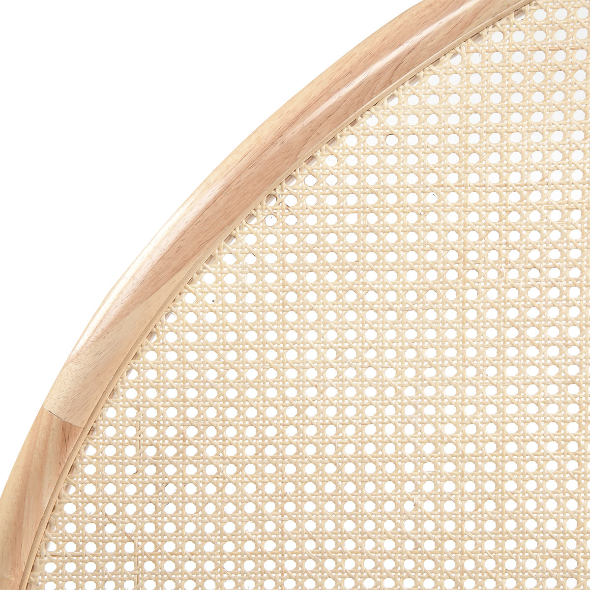 Avery Arch Rattan Single Bed Frame - Solid Oak Wood, Natural Woven Rattan Headboard - Perfect for Bedroom, Guest Room, or Dorm Decor