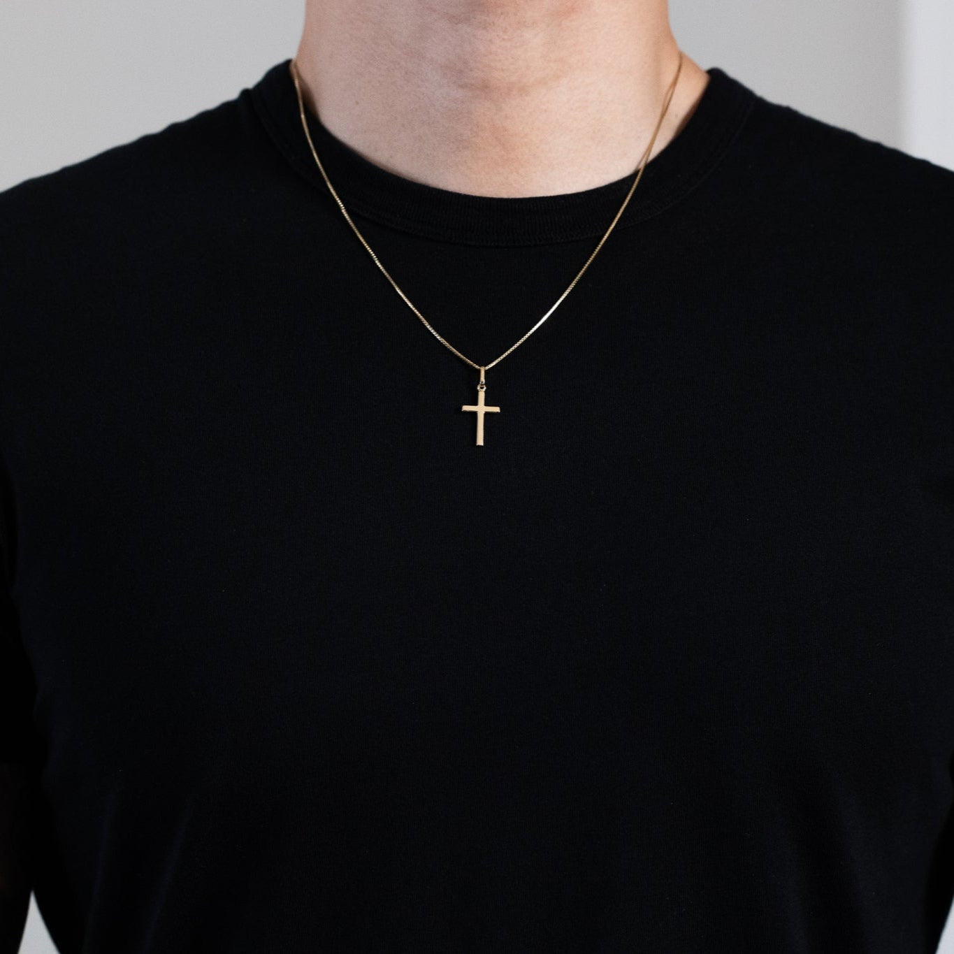 Gold Classic Plain Cross Pendant Necklace - Model K1171 | Religious Jewelry for Women & Men | Perfect for Church, Weddings & Everyday Faith Wear