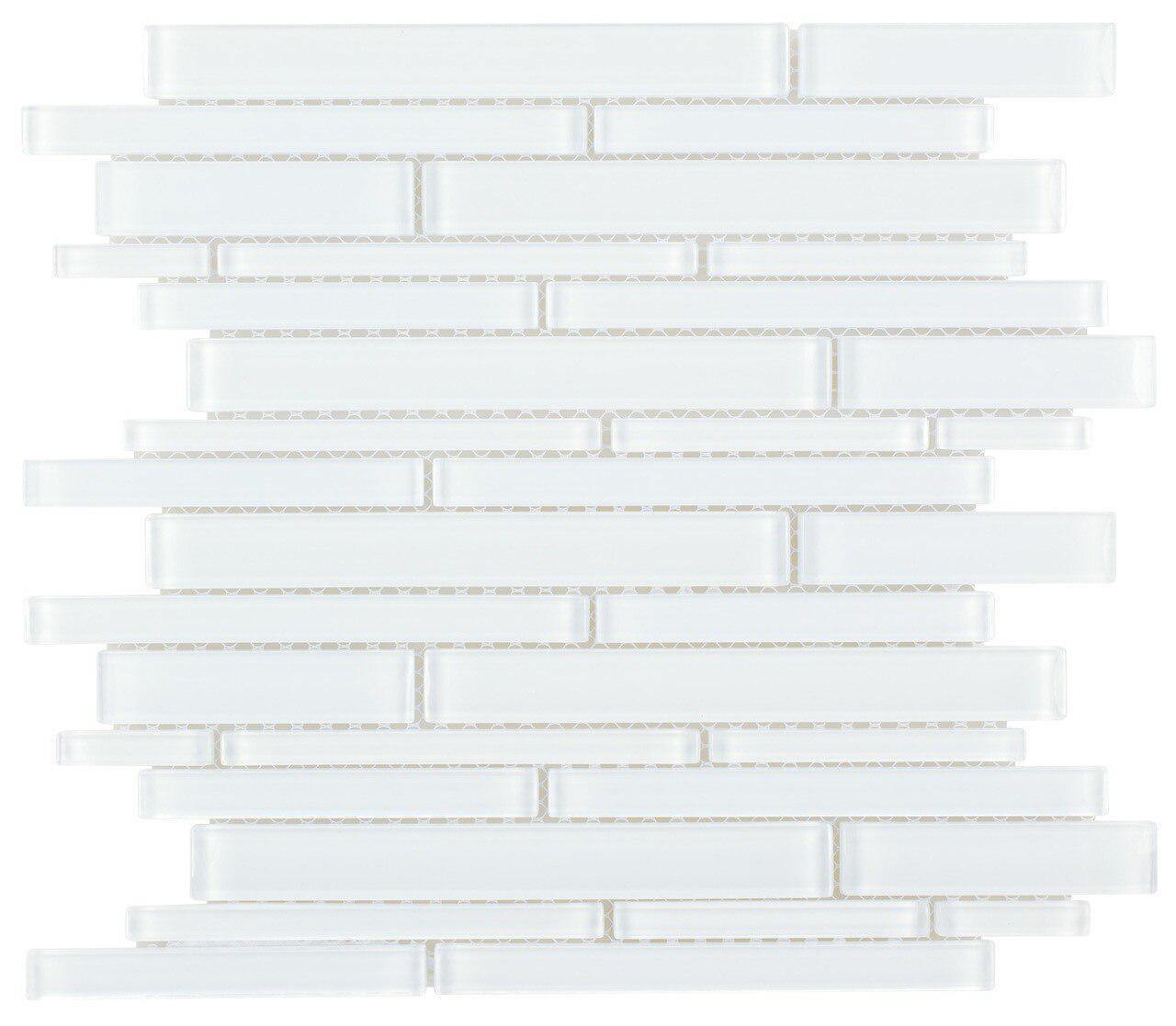 Premium Glass Mosaic Tile Strip - Extra White for Kitchen Backsplash & Bathroom Decor - Waterproof & Durable Wall Tiles for Home Renovation