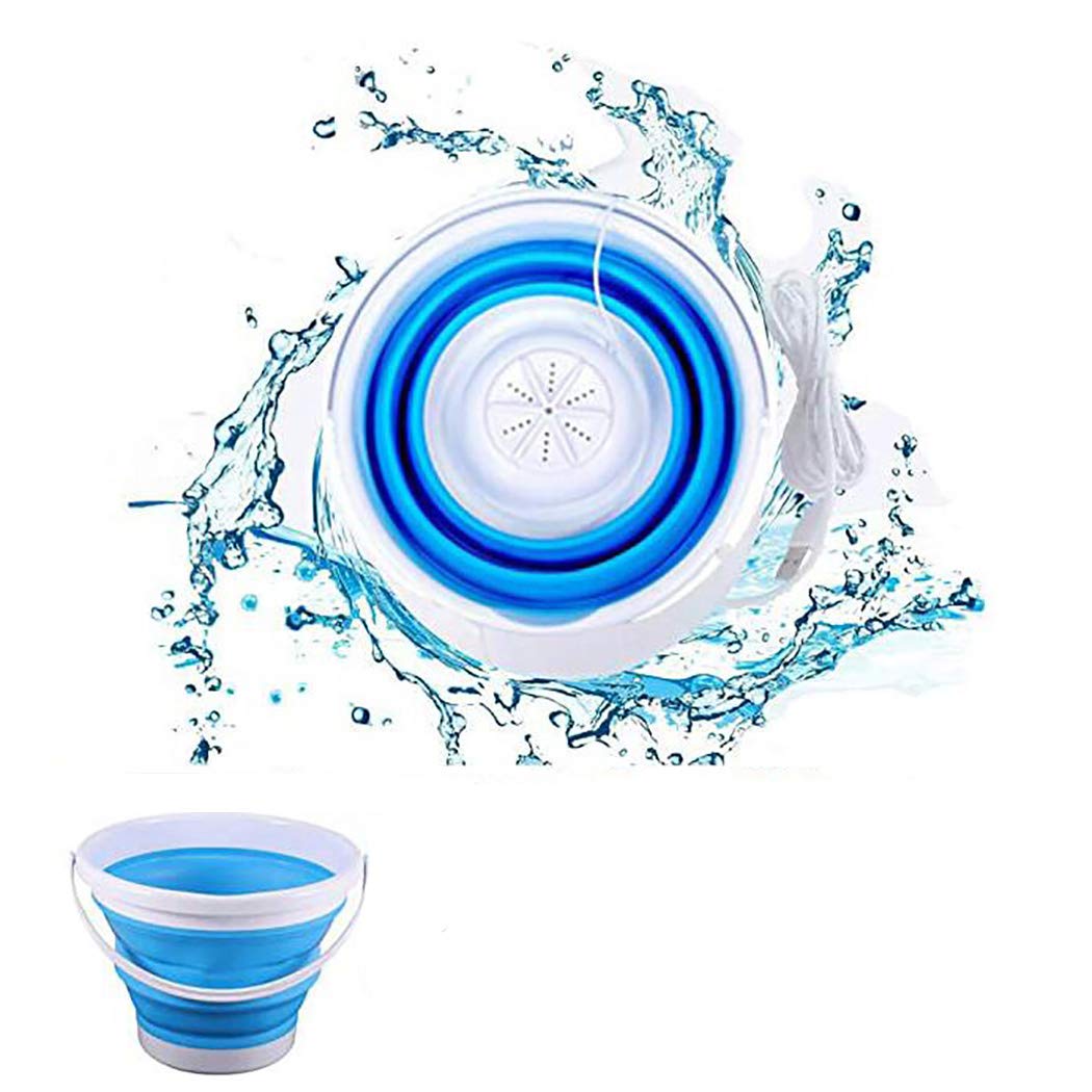 Portable Mini Washing Machine with Foldable Tub - USB Powered Compact Washer for Camping, Travel, RV & Dorms - Lightweight Turbine Laundry Solution for Small Spaces & Outdoor Adventures